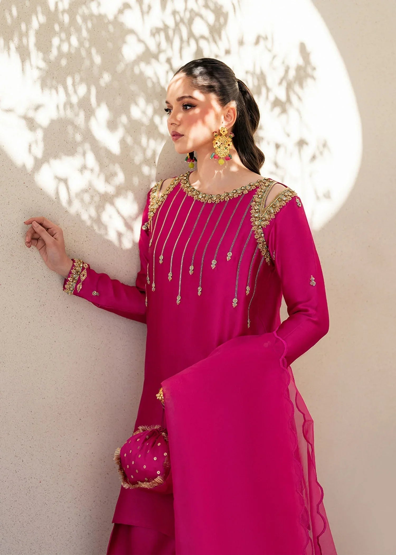 Dastoor | Maahi Luxury Pret 25 | Fuchsia Rose - Rang-e-Khaas