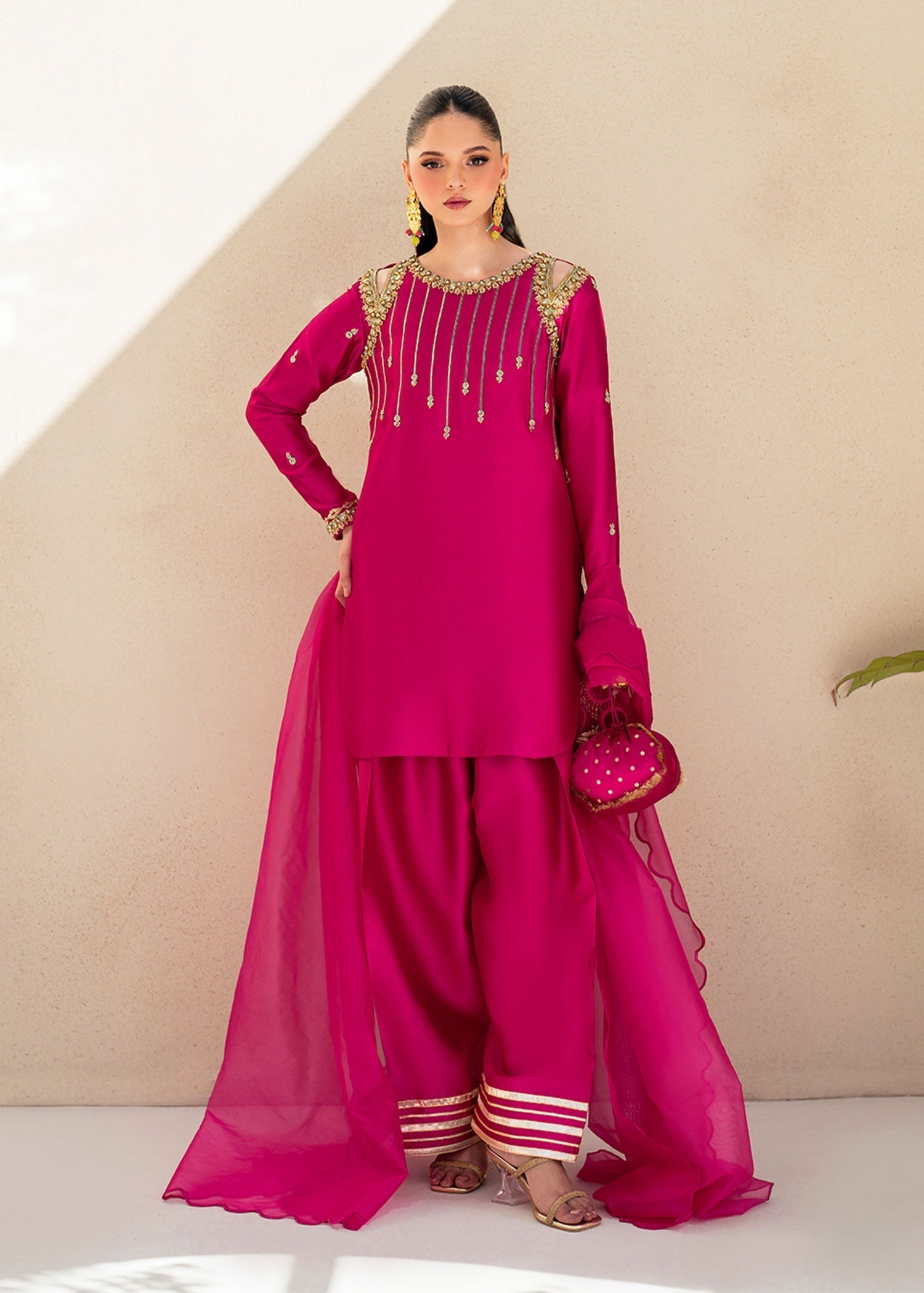 Dastoor | Maahi Luxury Pret 25 | Fuchsia Rose