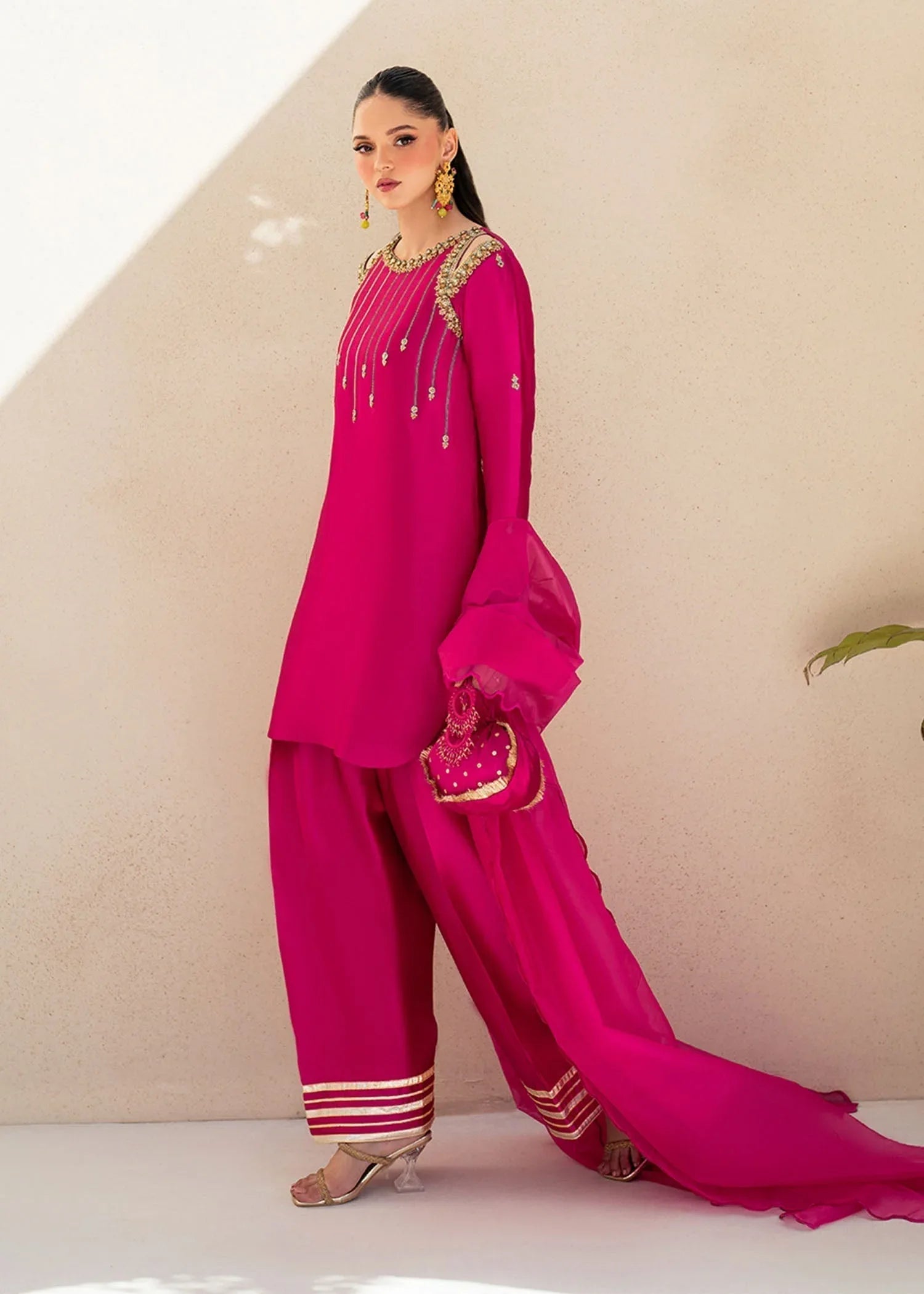 Dastoor | Maahi Luxury Pret 25 | Fuchsia Rose - Rang-e-Khaas