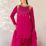 Dastoor | Maahi Luxury Pret 25 | Fuchsia Rose