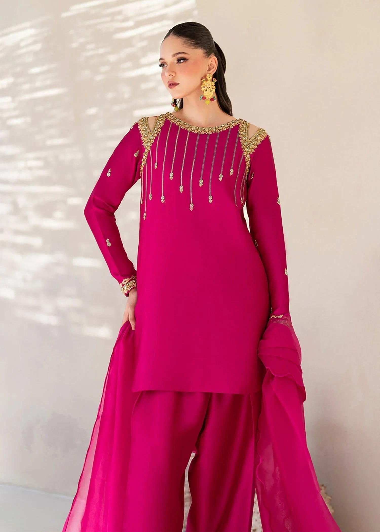 Dastoor | Maahi Luxury Pret 25 | Fuchsia Rose - Rang-e-Khaas
