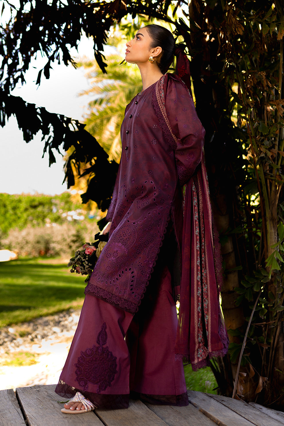 Neeshay | Summer Lines Printkari | CRIMSON