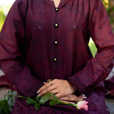 Neeshay | Summer Lines Printkari | CRIMSON