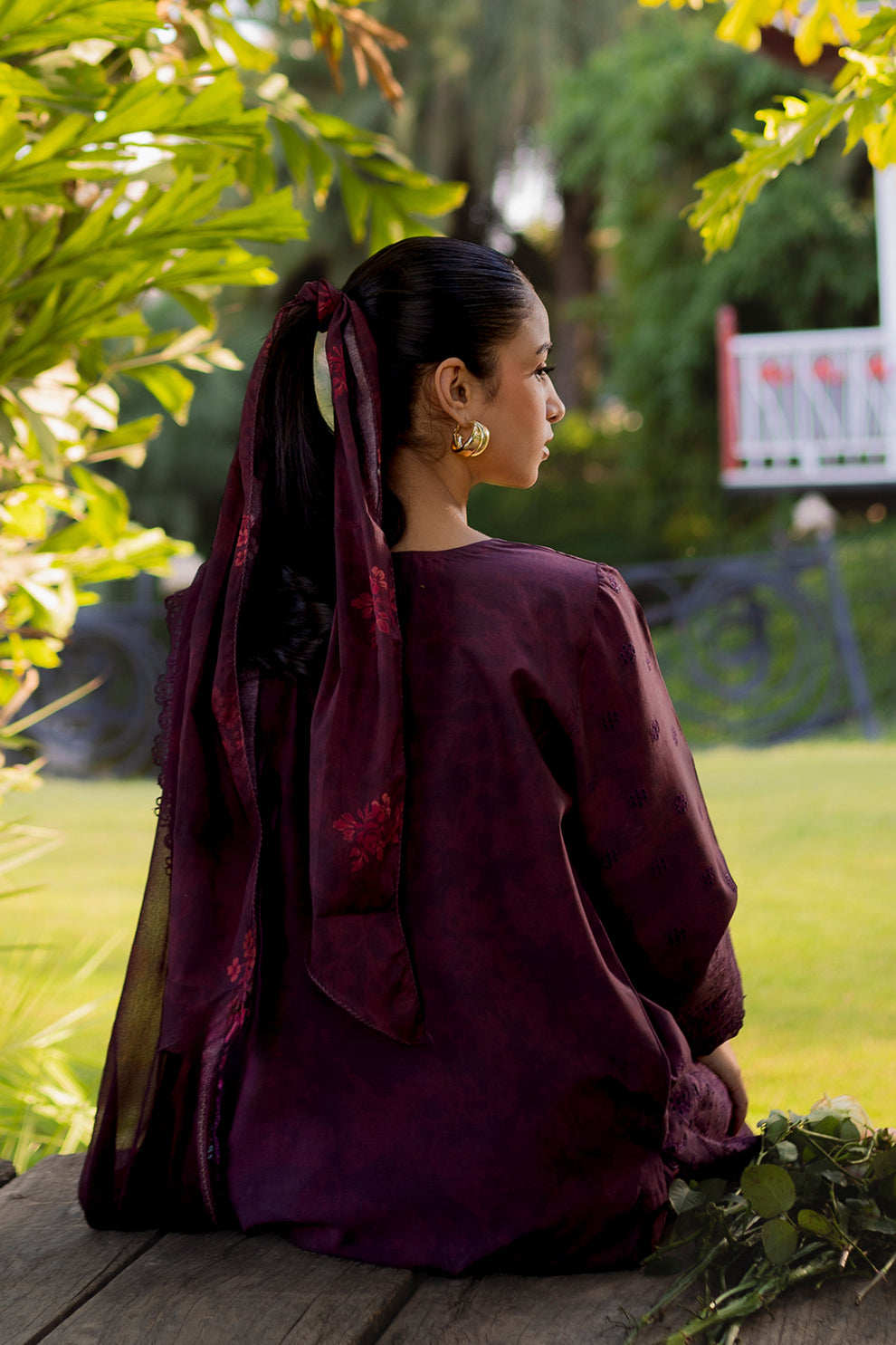 Neeshay | Summer Lines Printkari | CRIMSON