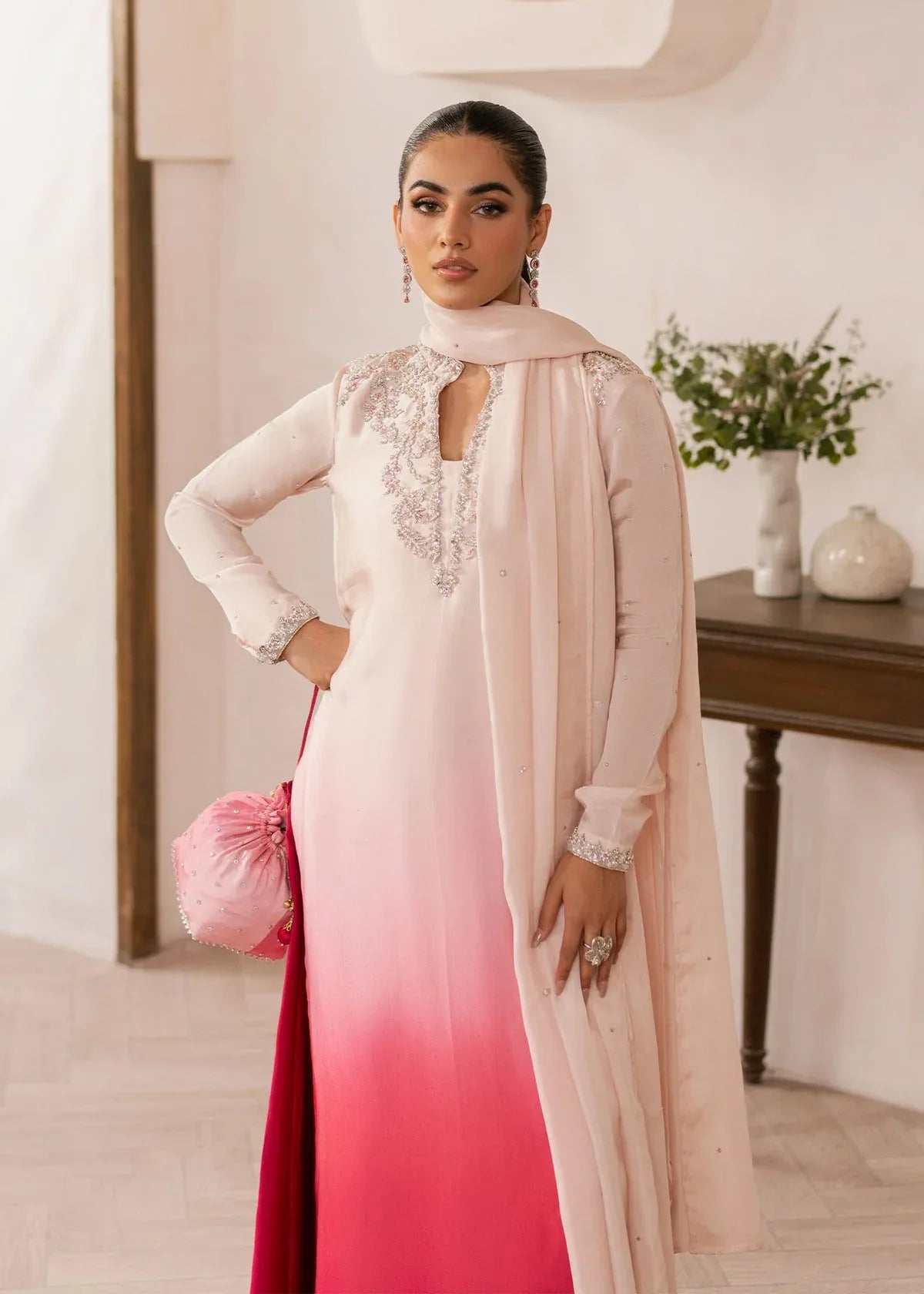 Dastoor | Rania Luxury Pret 25 | Coral - Rang-e-Khaas