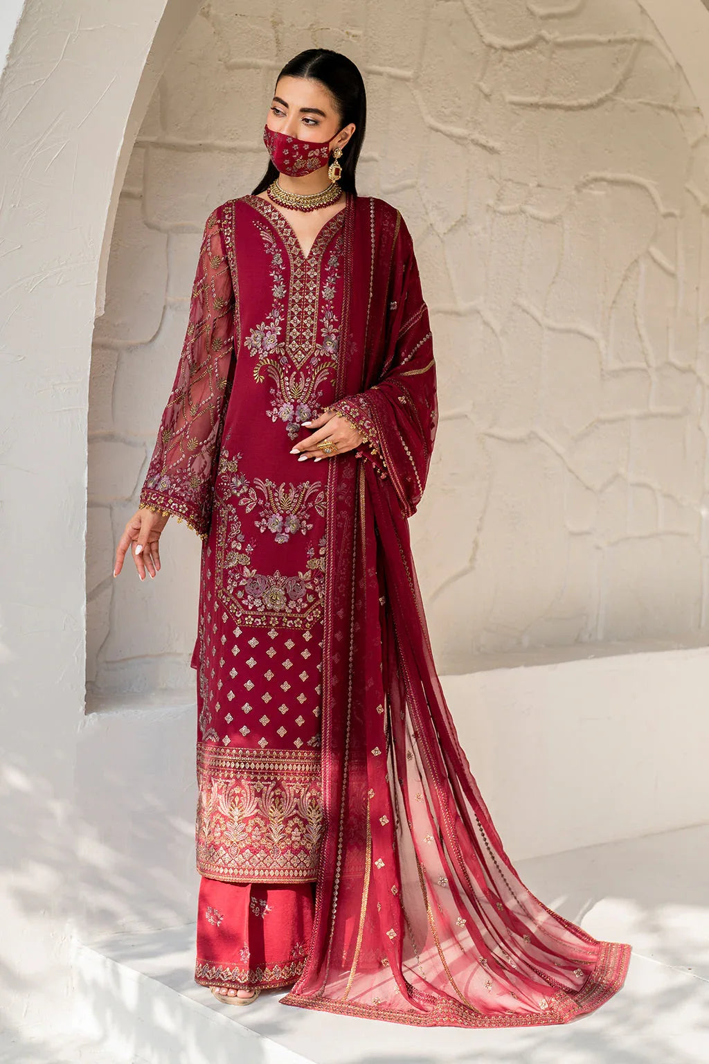 Flossie | Naqsh Formals | S-1402 (A) - Rang-e-Khaas