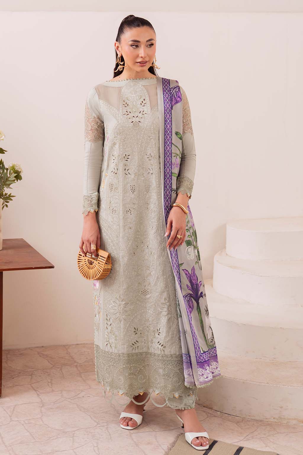 Neeshay | Symphony Luxury Lawn | OLIVE - Rang-e-Khaas