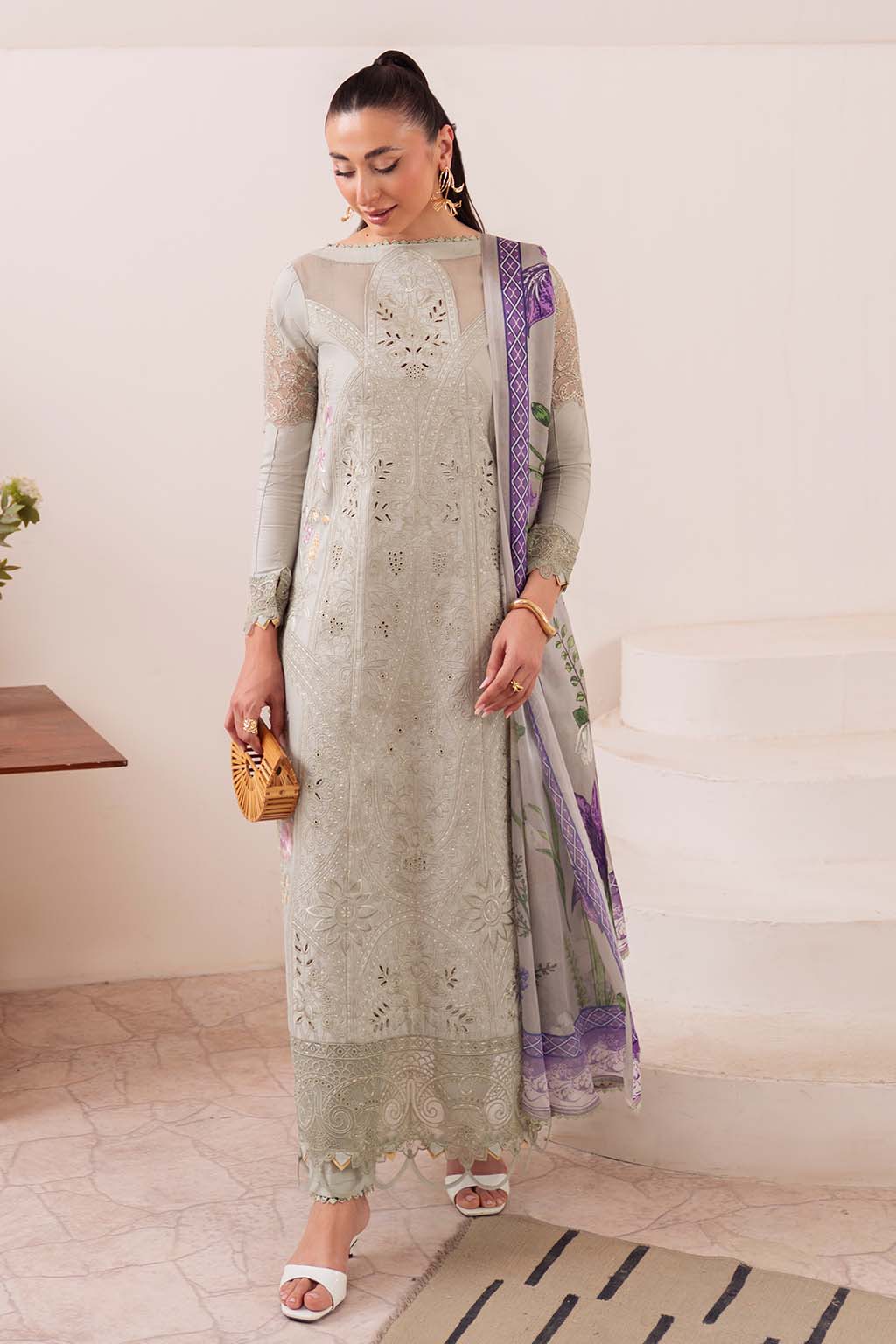 Neeshay | Symphony Luxury Lawn | OLIVE - Rang-e-Khaas