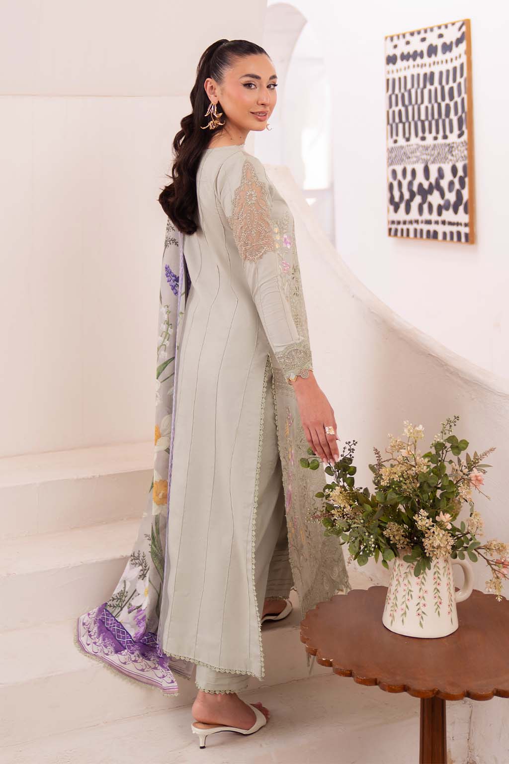 Neeshay | Symphony Luxury Lawn | OLIVE - Rang-e-Khaas