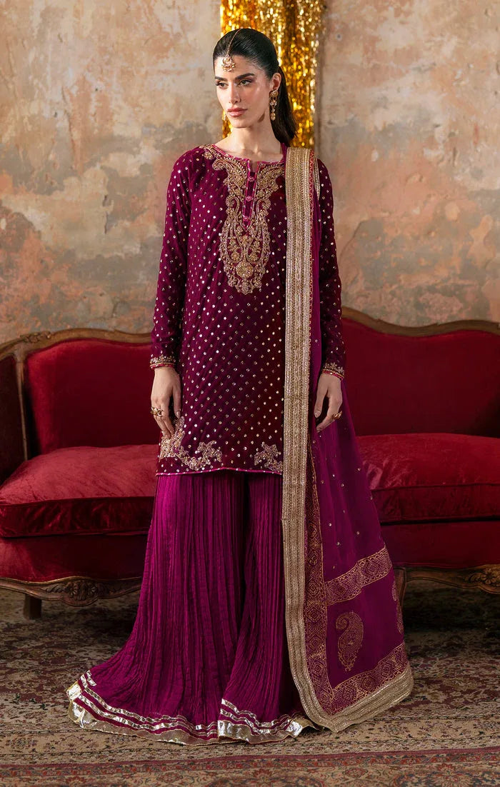 Maya | Viola Luxe Velvet 25 | ELVINA - Rang-e-Khaas