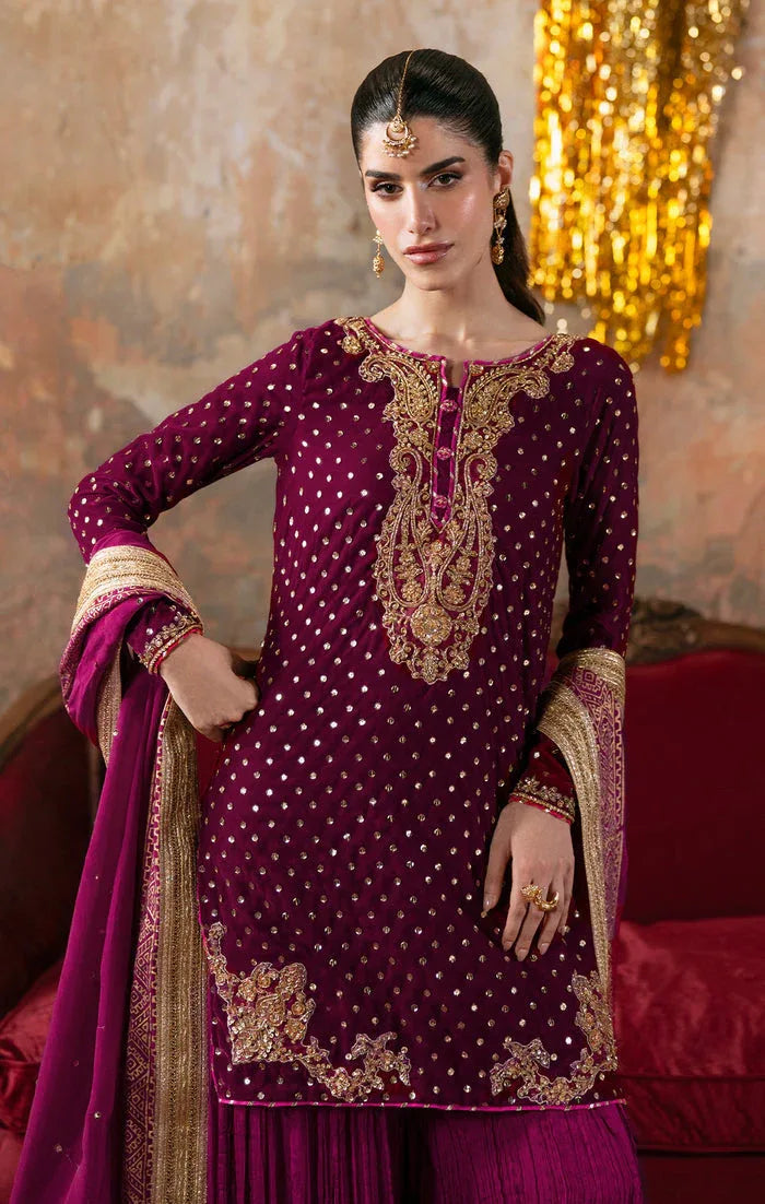 Maya | Viola Luxe Velvet 25 | ELVINA - Rang-e-Khaas