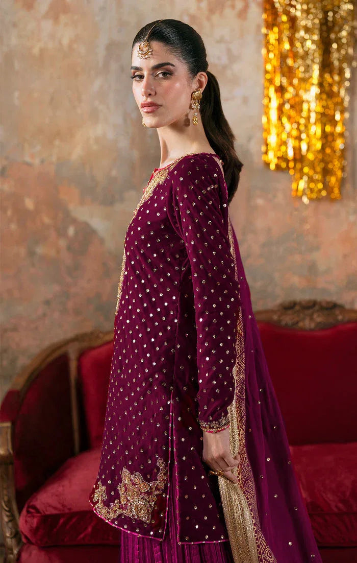 Maya | Viola Luxe Velvet 25 | ELVINA - Rang-e-Khaas