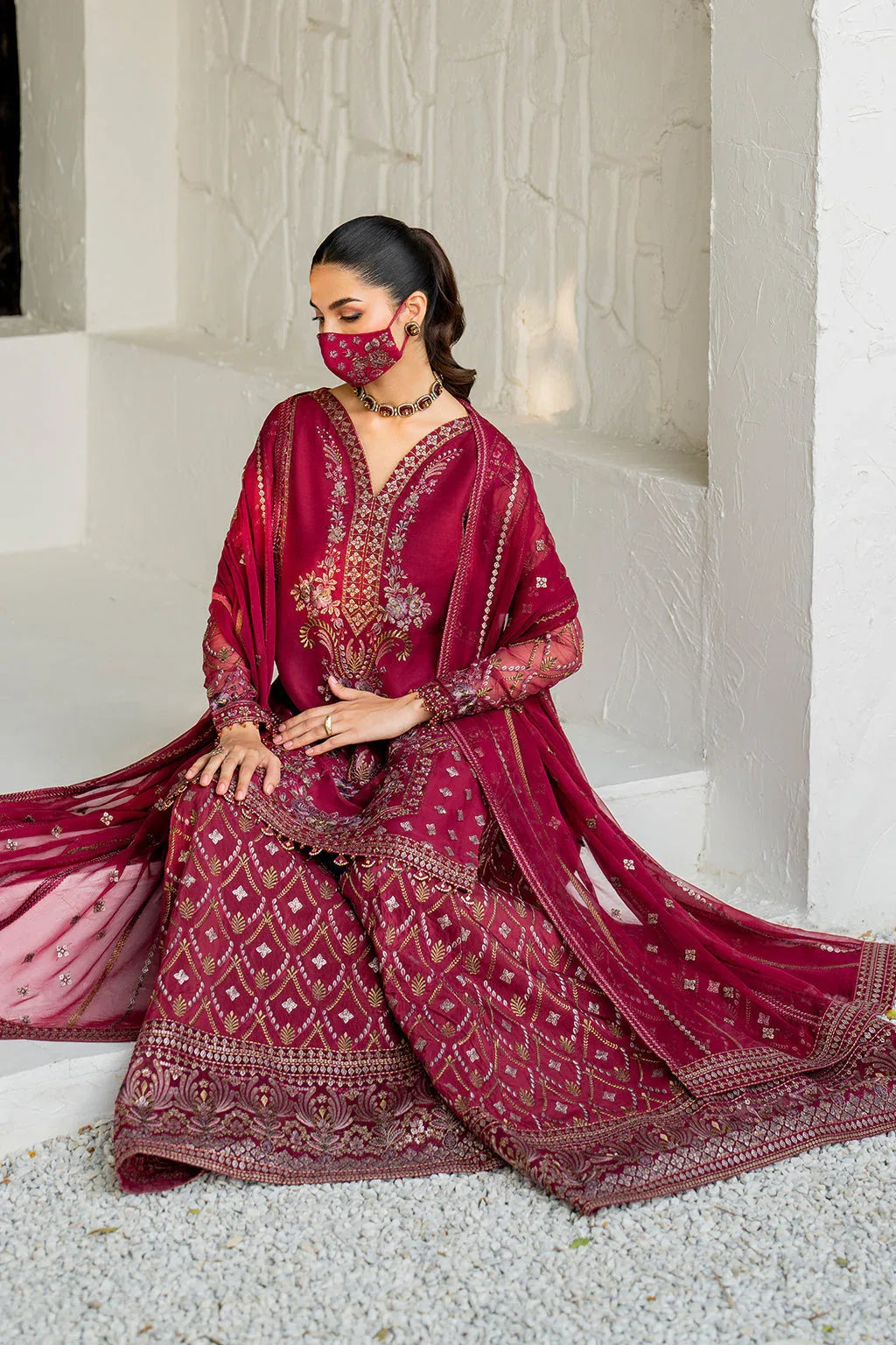 Flossie | Naqsh Formals | S-1402 (B) - Rang-e-Khaas