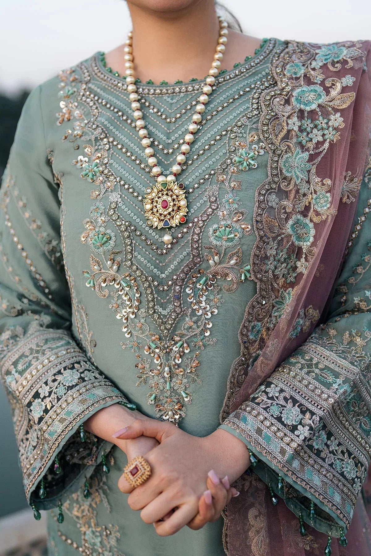 Imrozia Premium | Meeras Luxury Eid 25 | I-221 ZAMURD - Rang-e-Khaas