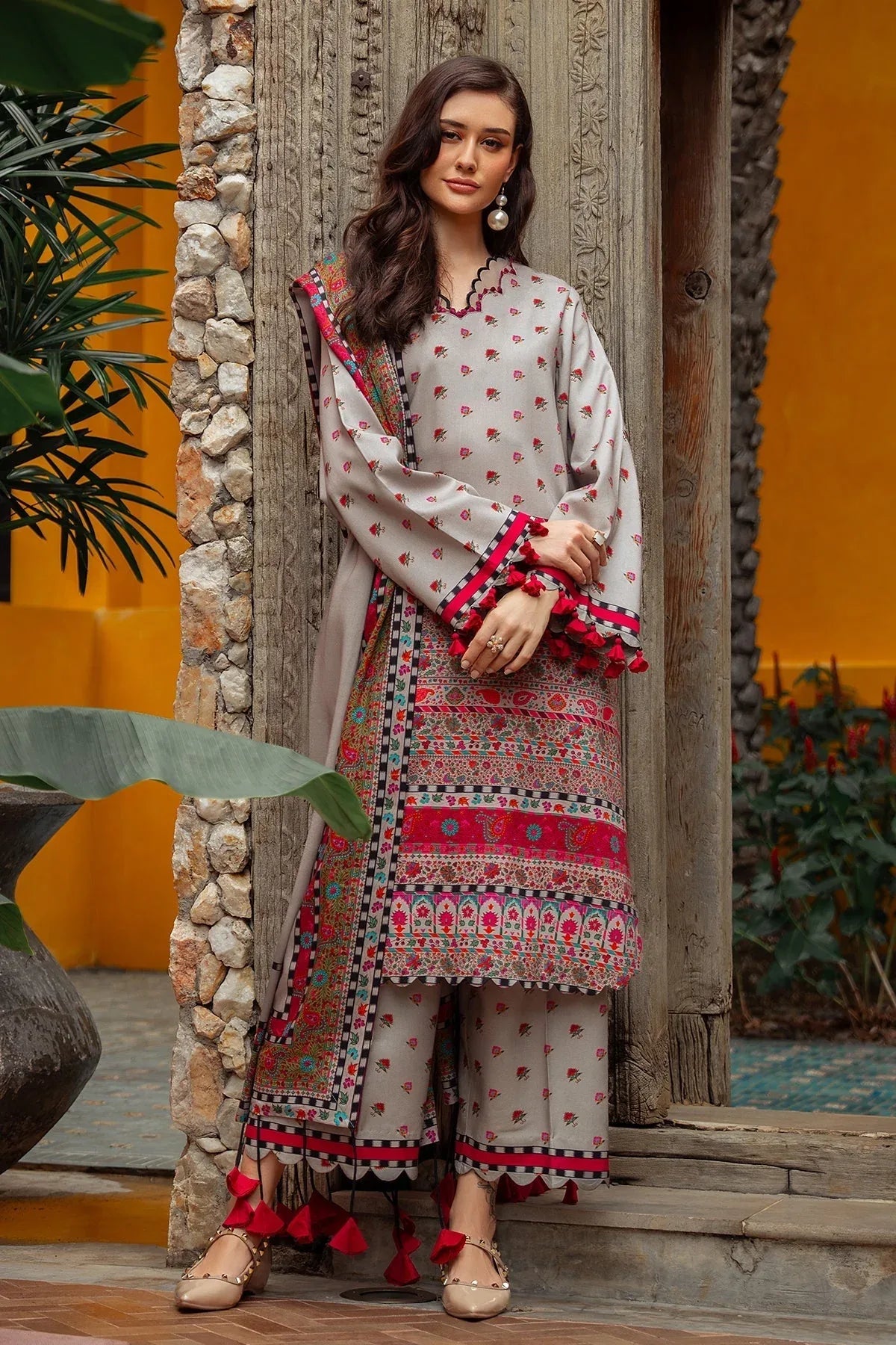 Charizma | C Prints Winter 25 |  3-PC Unstitched Printed Linen Collection CPW5-01 - Rang-e-Khaas
