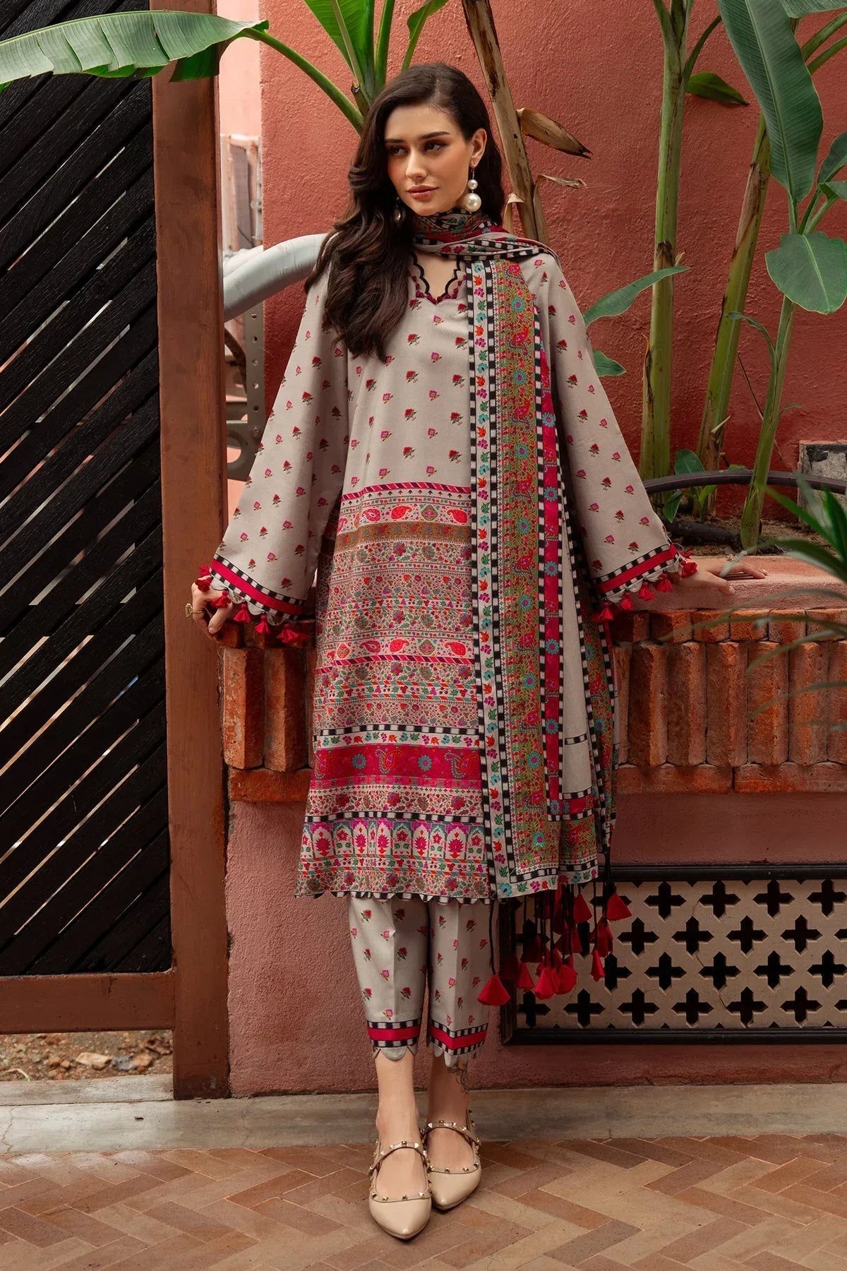 Charizma | C Prints Winter 25 |  3-PC Unstitched Printed Linen Collection CPW5-01 - Rang-e-Khaas