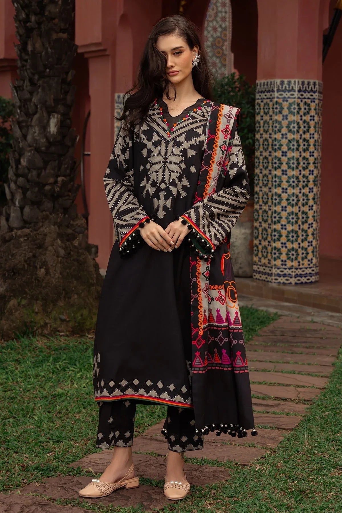 Charizma | C Prints Winter 25 |  3-PC Unstitched Printed Linen Collection CPW5-06 - Rang-e-Khaas