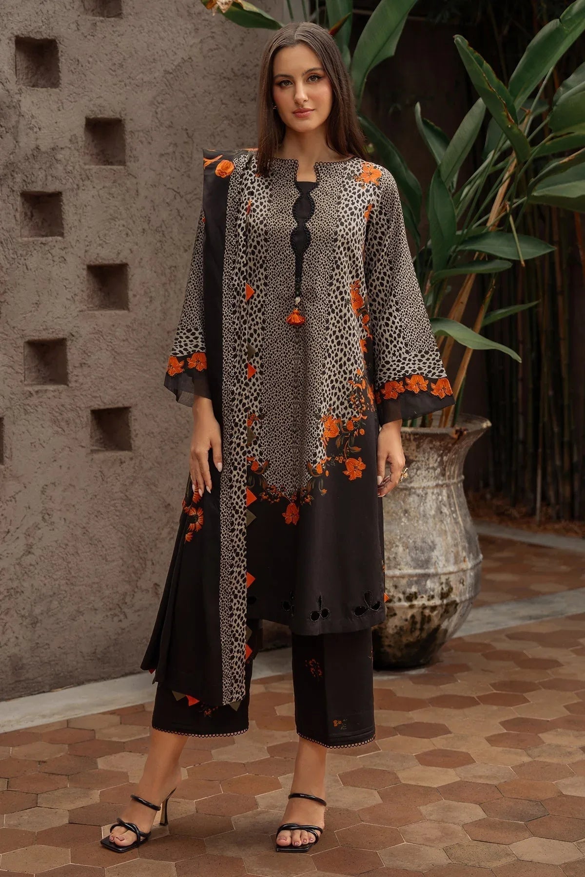 Charizma | C Prints Winter 25 |  3-PC Unstitched Printed Linen Collection CPW5-08 - Rang-e-Khaas