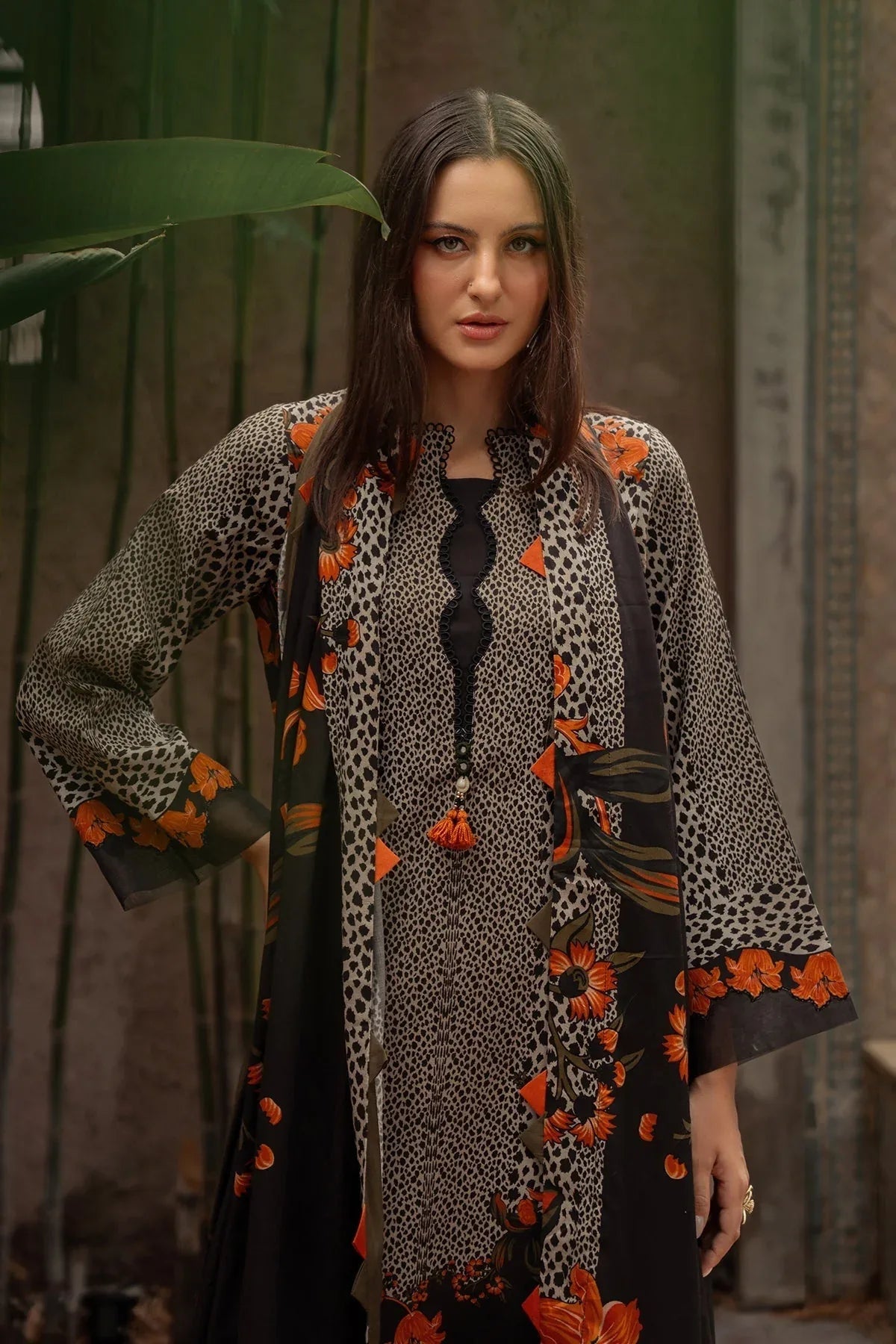 Charizma | C Prints Winter 25 |  3-PC Unstitched Printed Linen Collection CPW5-08 - Rang-e-Khaas