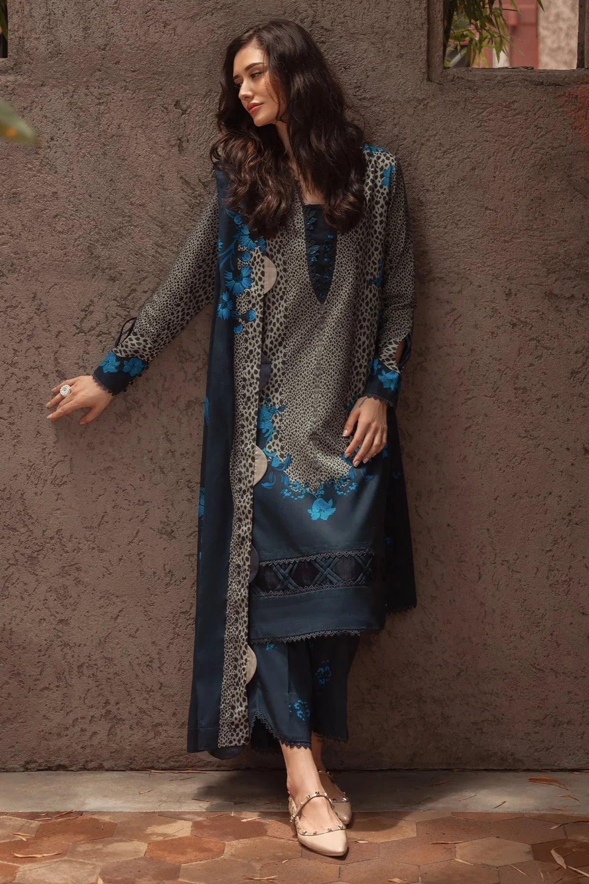 Charizma | C Prints Winter 25 |  3-PC Unstitched Printed Linen Collection CPW5-02 - Rang-e-Khaas