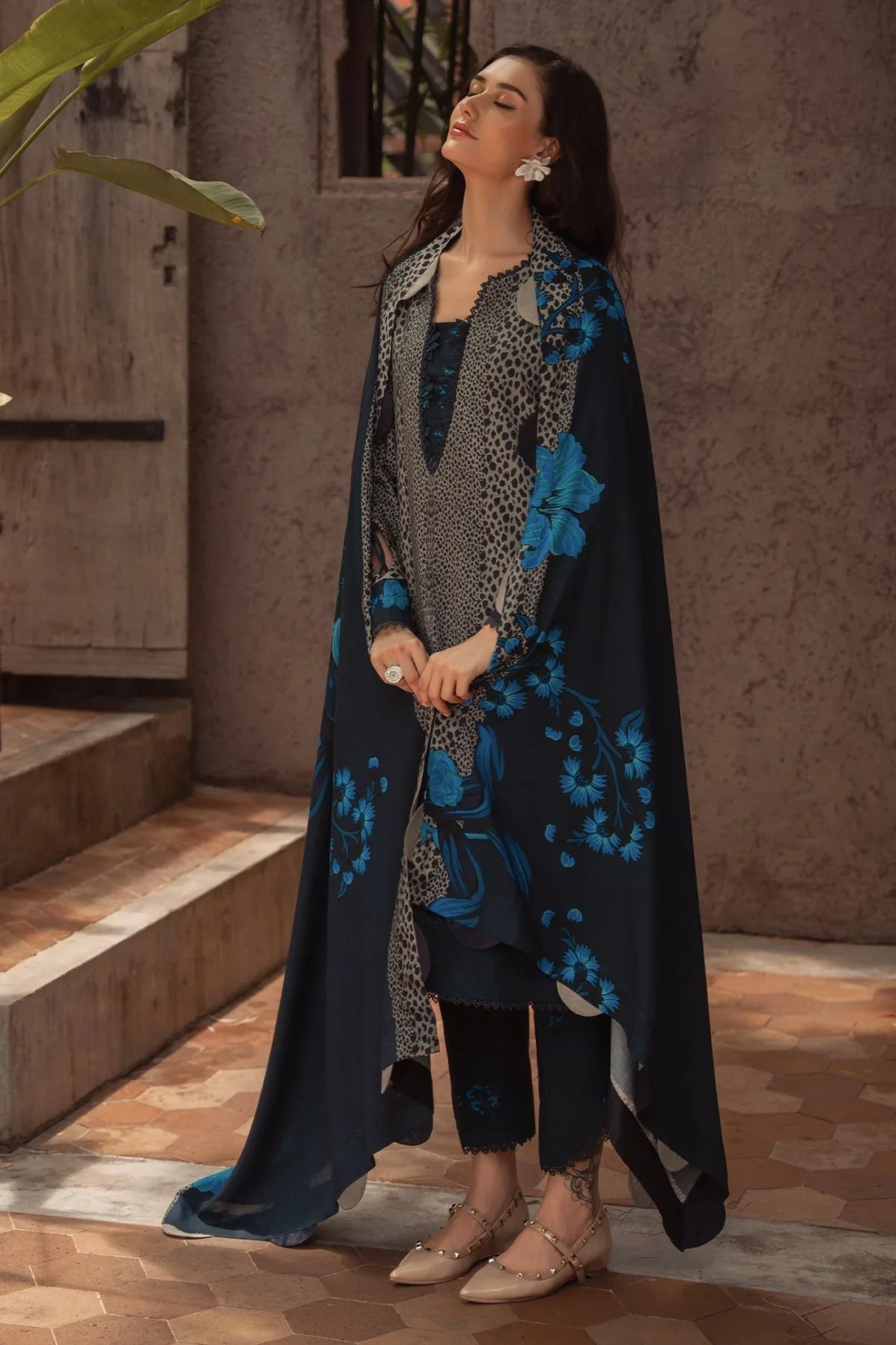 Charizma | C Prints Winter 25 |  3-PC Unstitched Printed Linen Collection CPW5-02 - Rang-e-Khaas