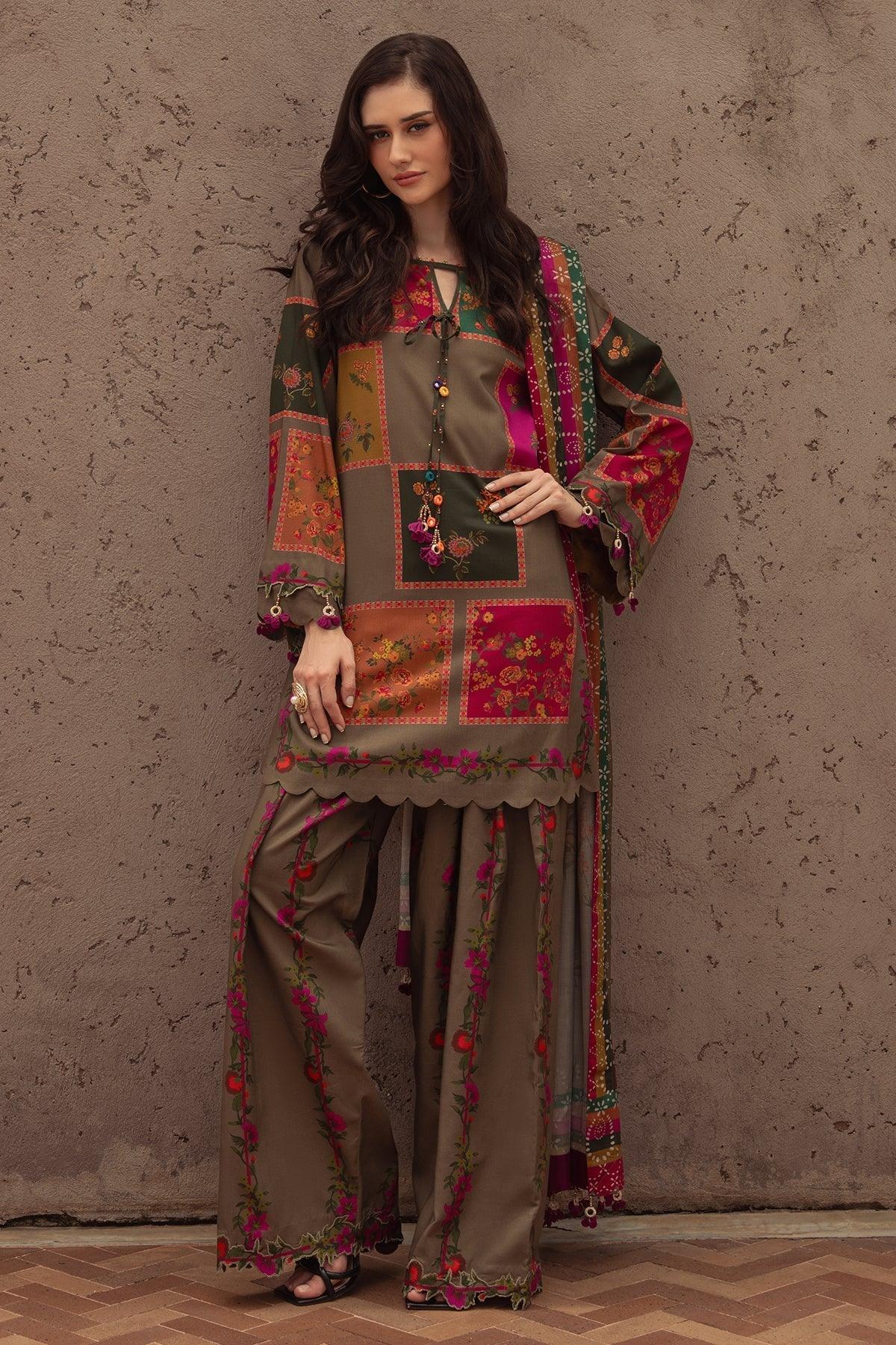 Charizma | C Prints Winter 25 |  3-PC Unstitched Printed Linen Collection CPW5-03 - Rang-e-Khaas