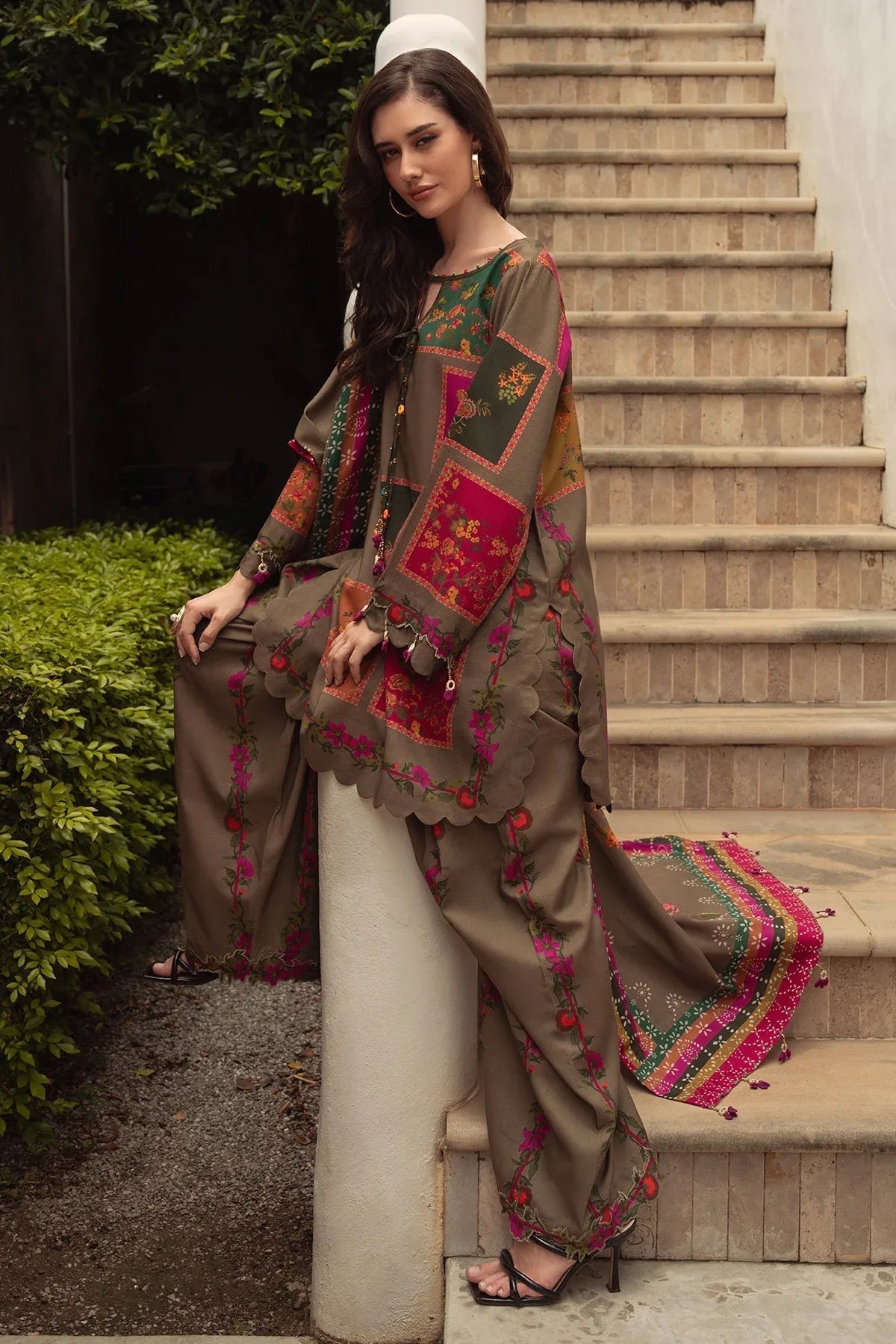 Charizma | C Prints Winter 25 |  3-PC Unstitched Printed Linen Collection CPW5-03 - Rang-e-Khaas