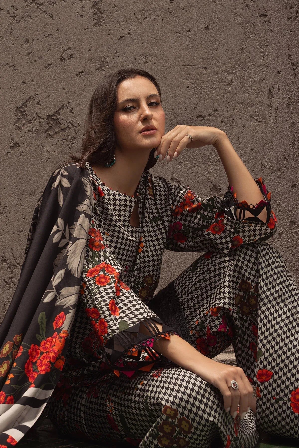 Charizma | C Prints Winter 25 | 3-PC Unstitched Printed Linen Collection CPW5-04 - Rang-e-Khaas