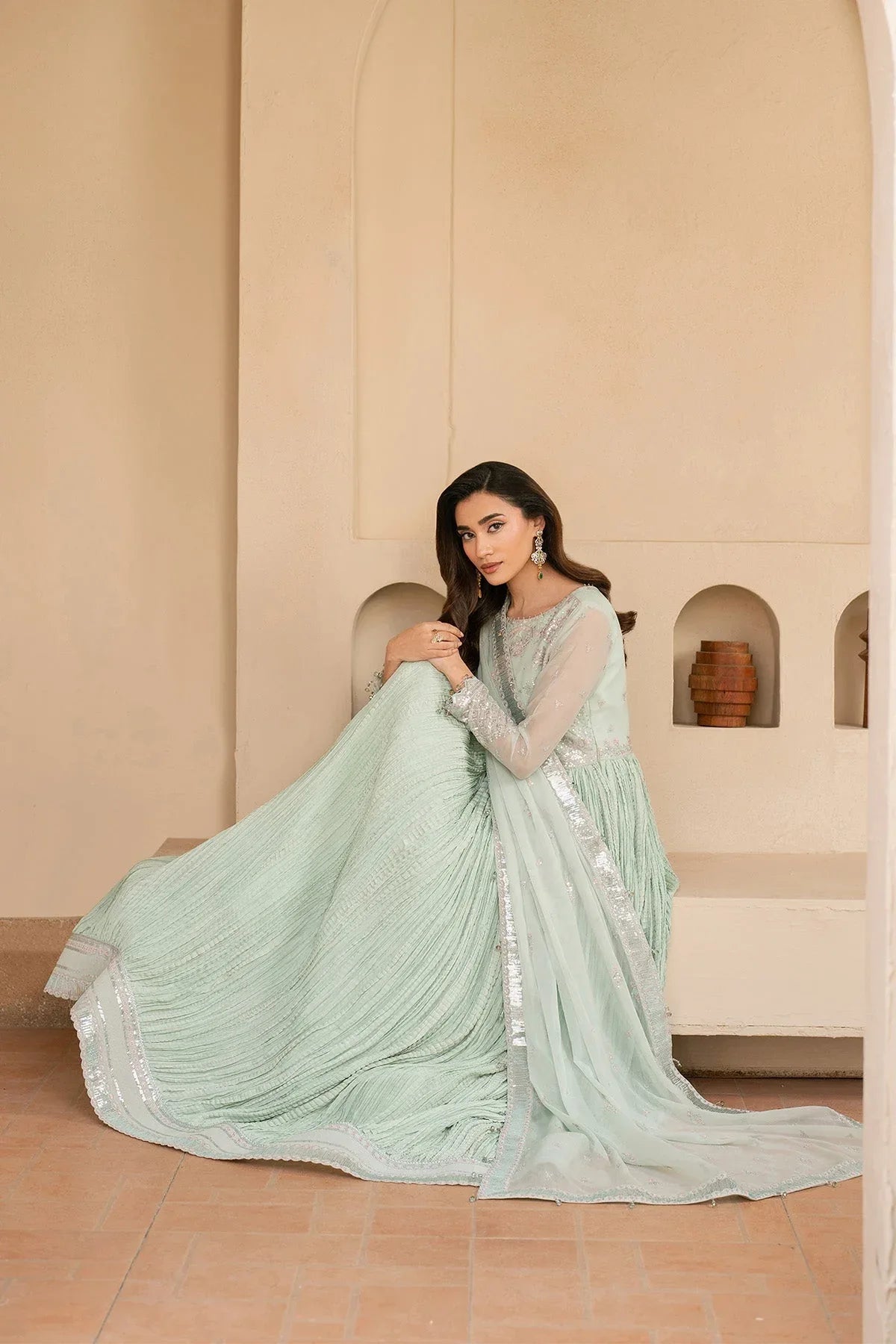Alizeh | Ready to wear | Green Dress 3 Piece - RTW1020 - Rang-e-Khaas