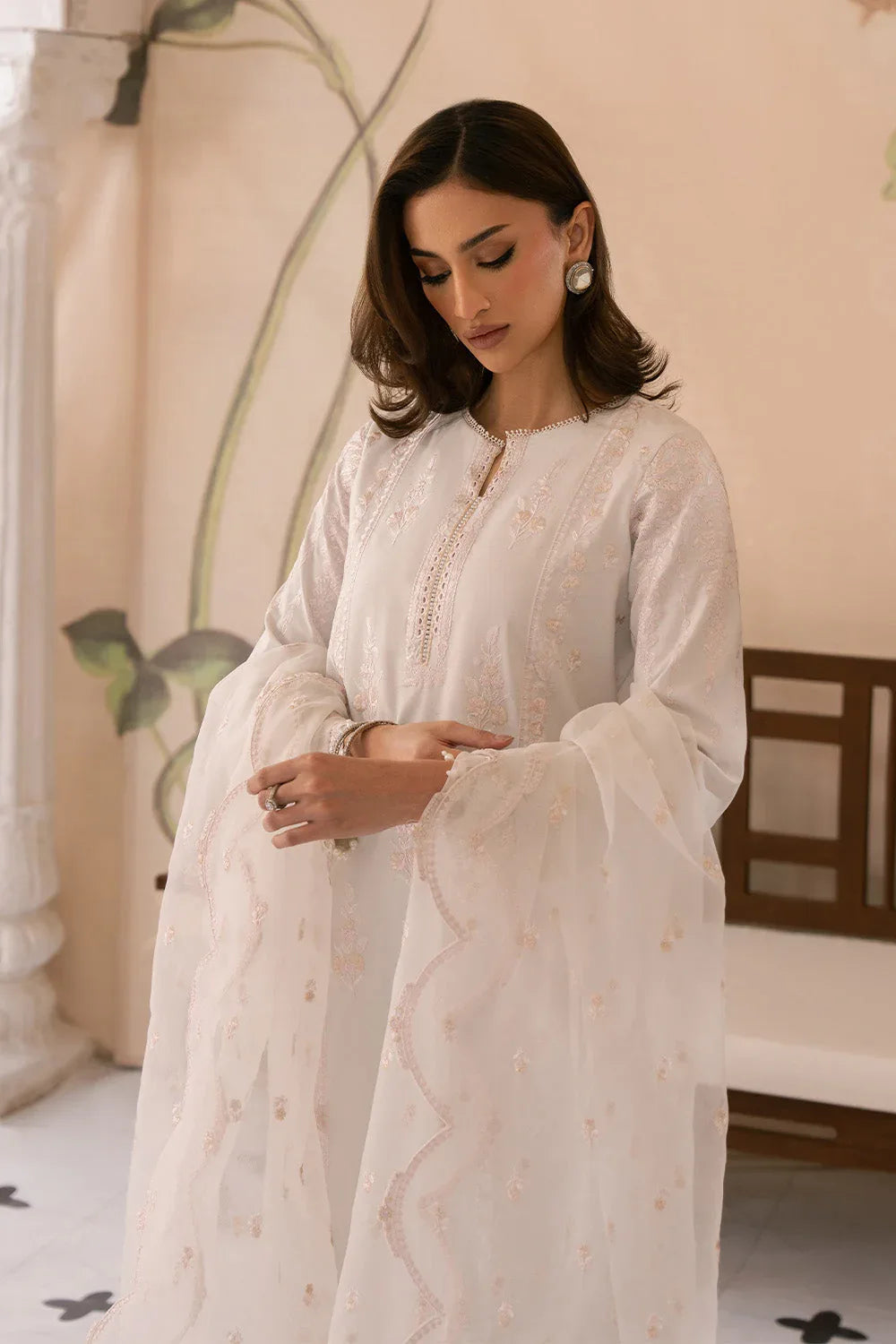 Maryum N Maria | Eid Luxury Lawn 25 | AREZOO - MS50153 - Rang-e-Khaas