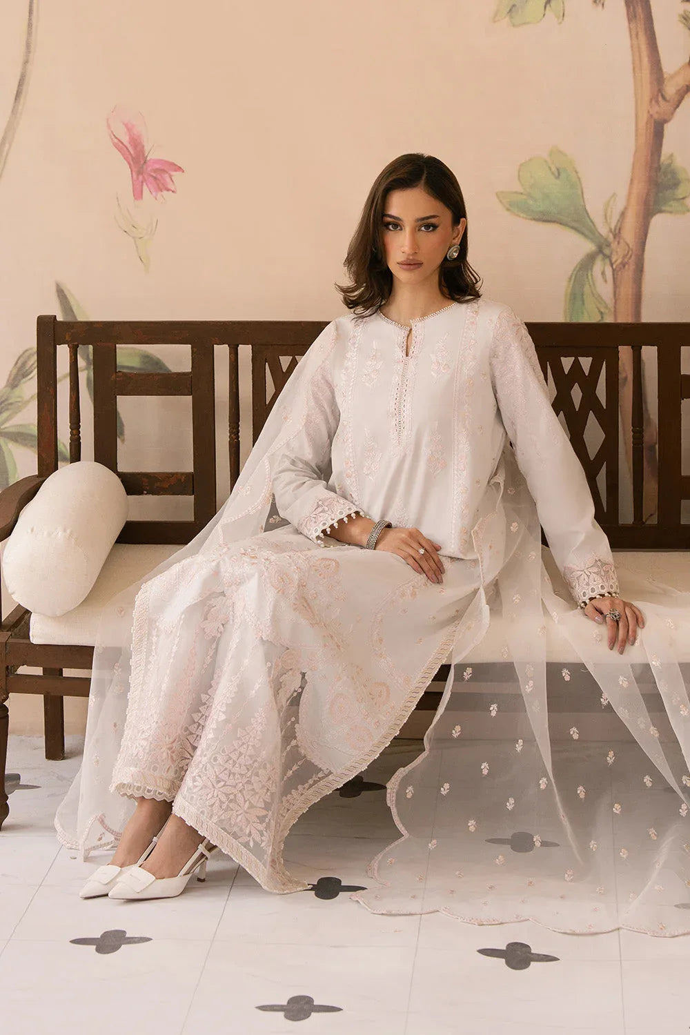 Maryum N Maria | Eid Luxury Lawn 25 | AREZOO - MS50153 - Rang-e-Khaas
