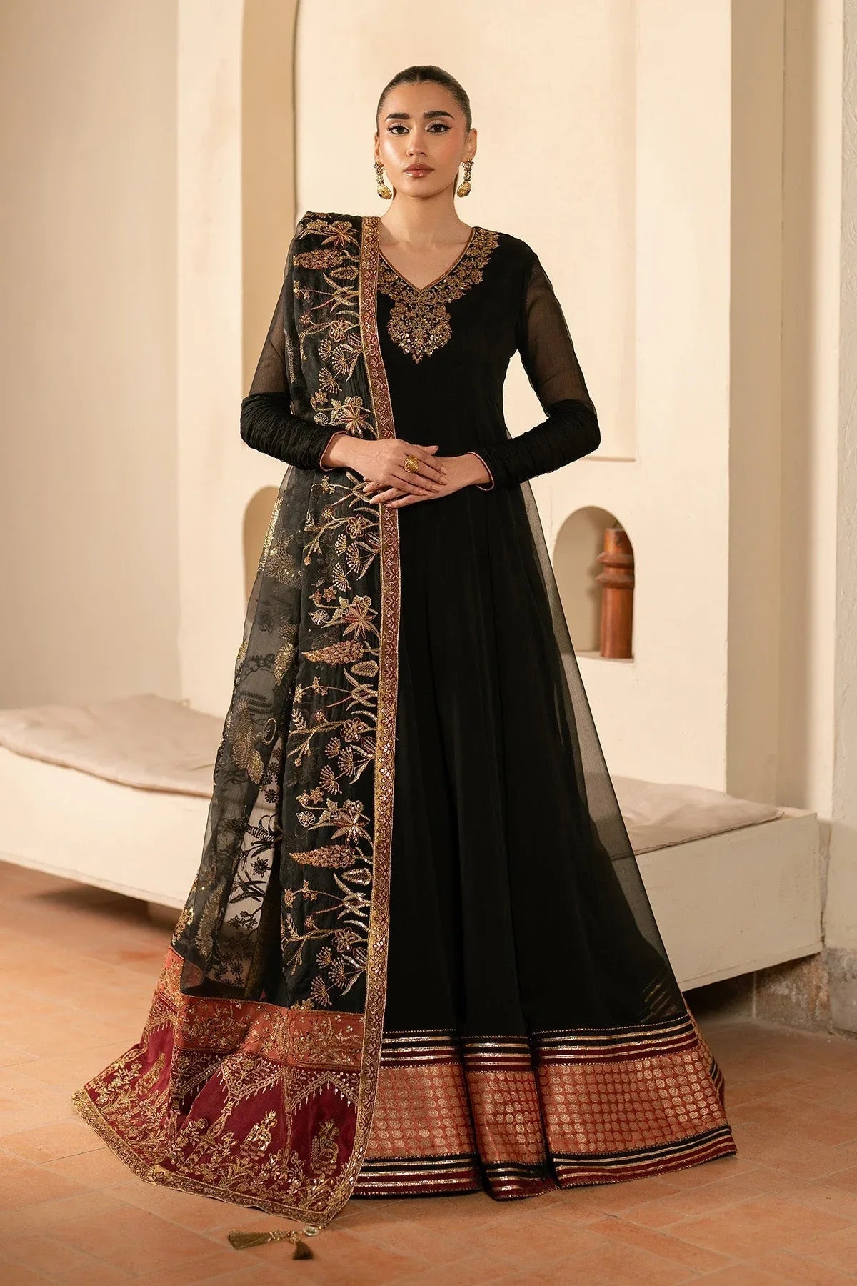Alizeh | Ready to wear | Black Dress 3 piece - RTW1025 - Rang-e-Khaas