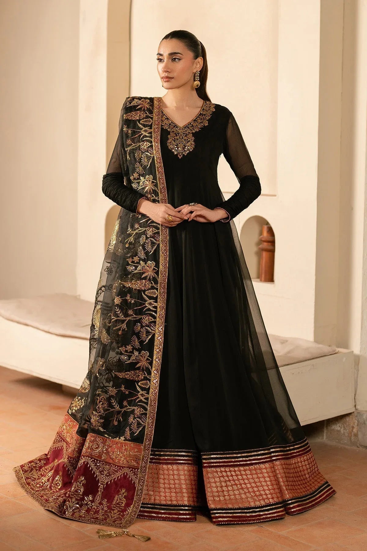 Alizeh | Ready to wear | Black Dress 3 piece - RTW1025 - Rang-e-Khaas