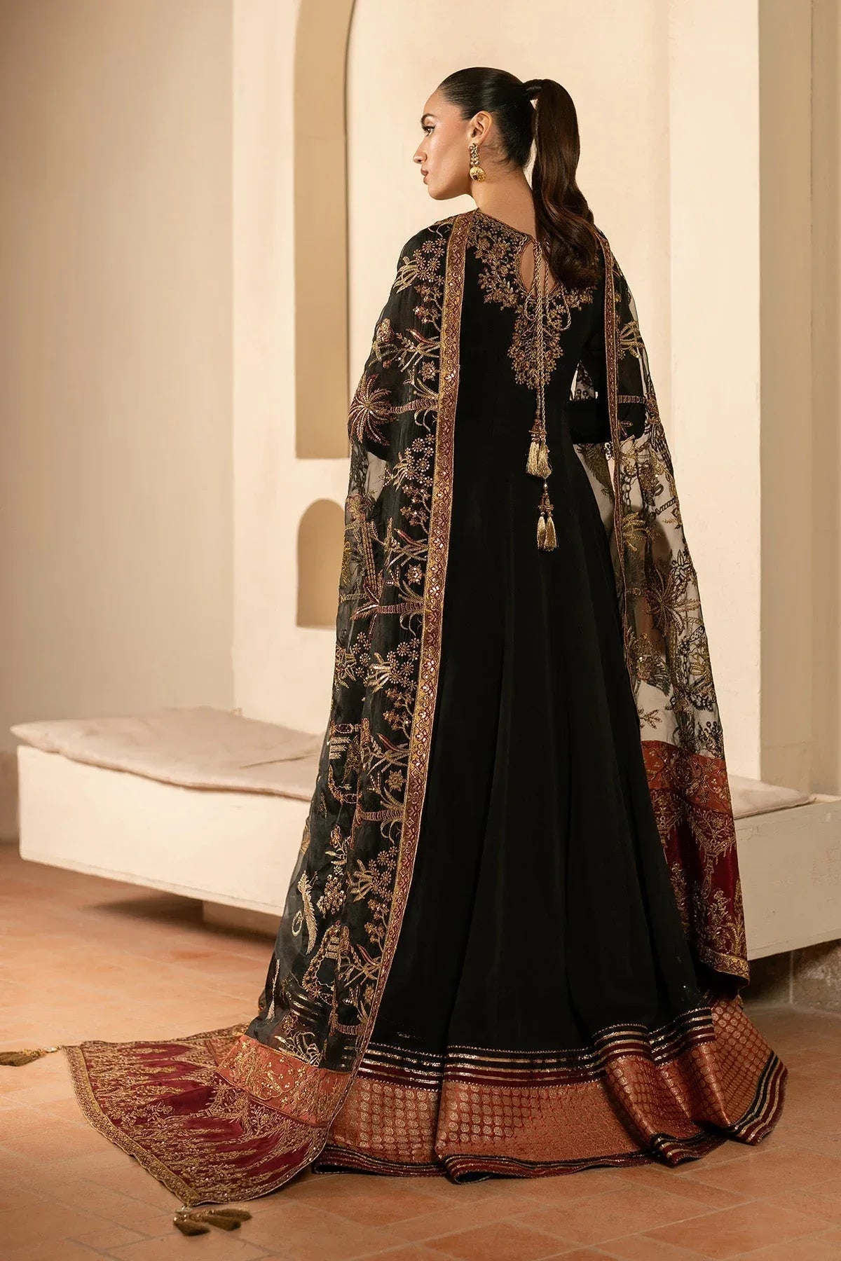 Alizeh | Ready to wear | Black Dress 3 piece - RTW1025 - Rang-e-Khaas