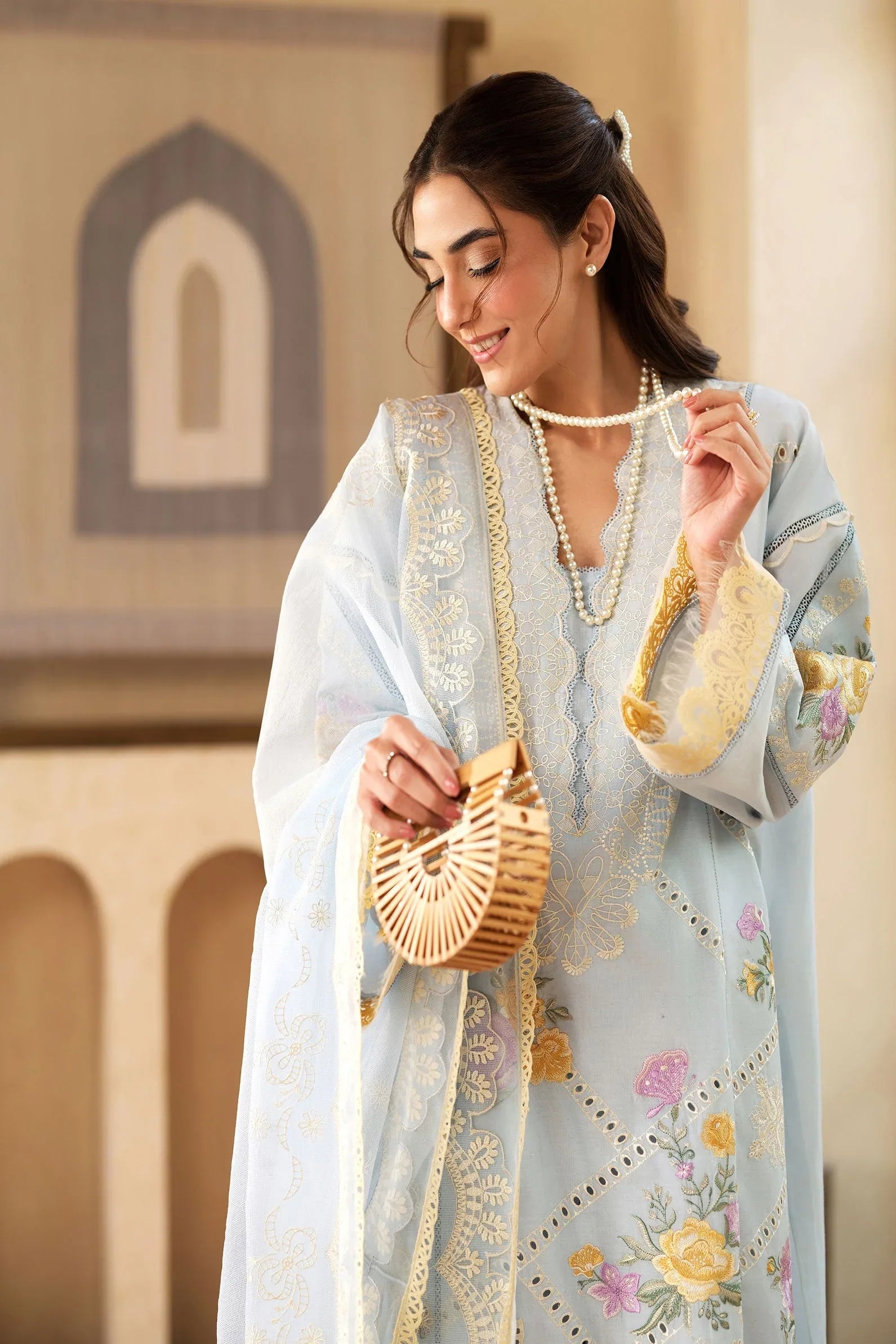 Maryam Hussain | Luxury Lawn 25 | Ocean - Rang-e-Khaas