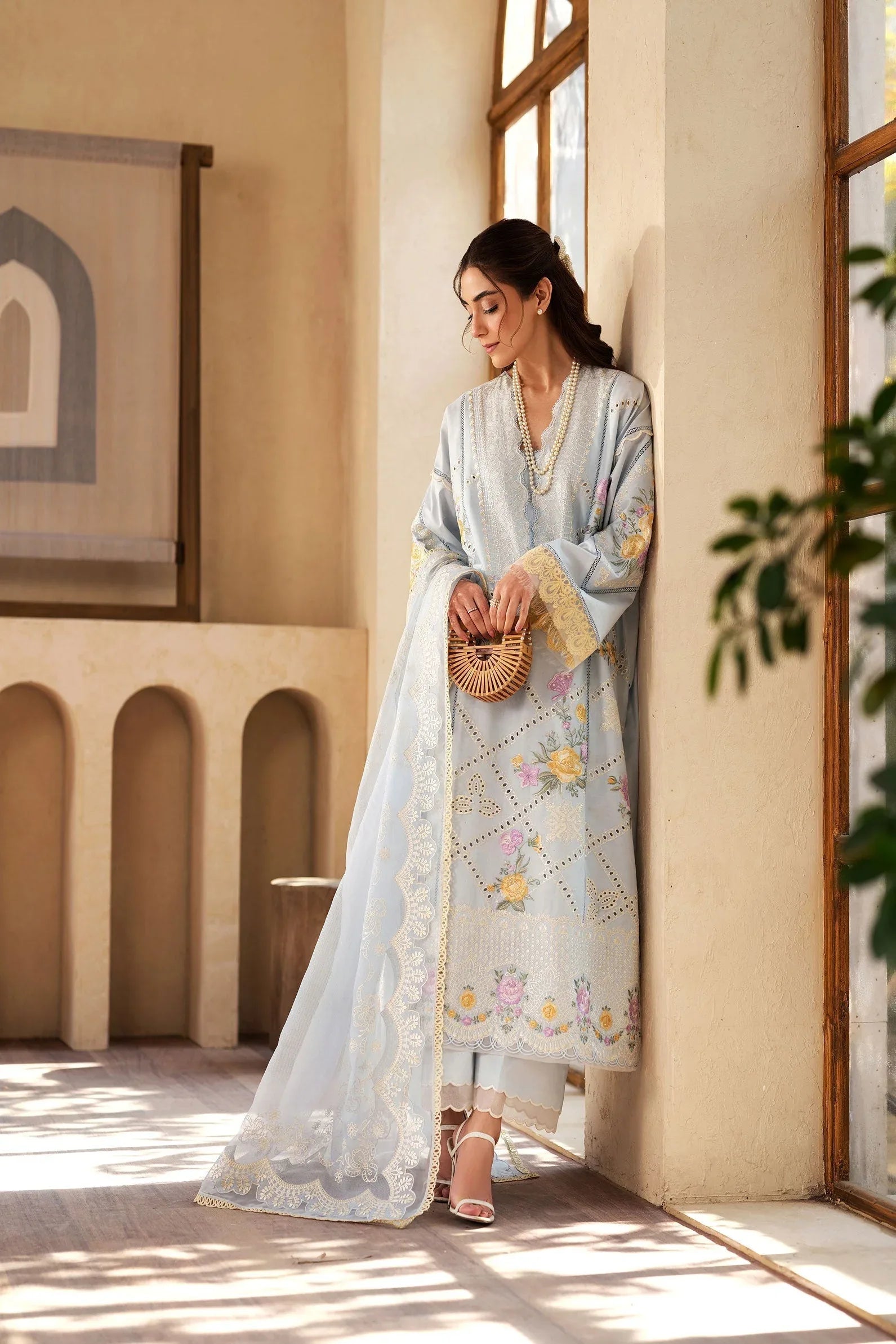 Maryam Hussain | Luxury Lawn 25 | Ocean - Rang-e-Khaas