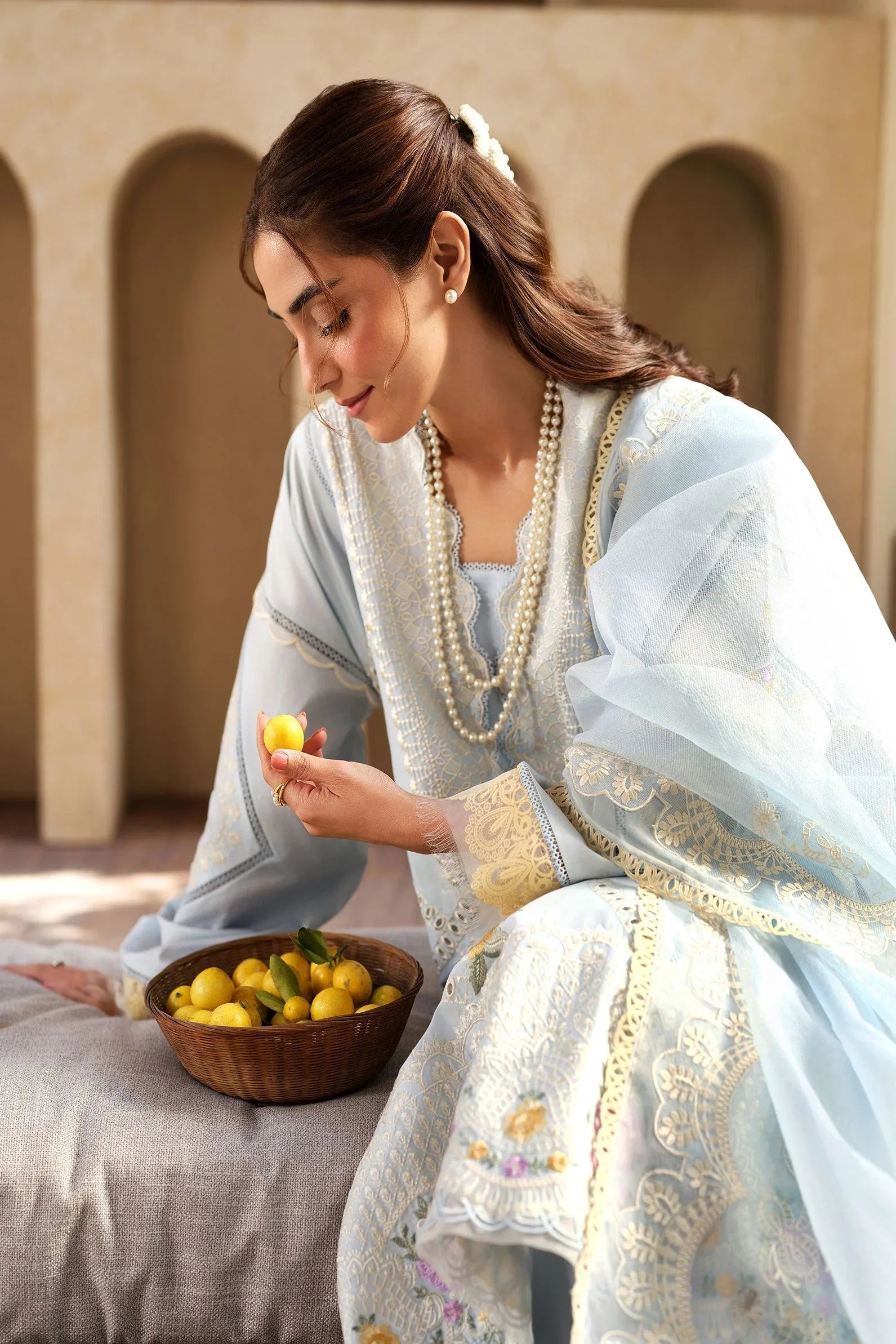 Maryam Hussain | Luxury Lawn 25 | Ocean - Rang-e-Khaas