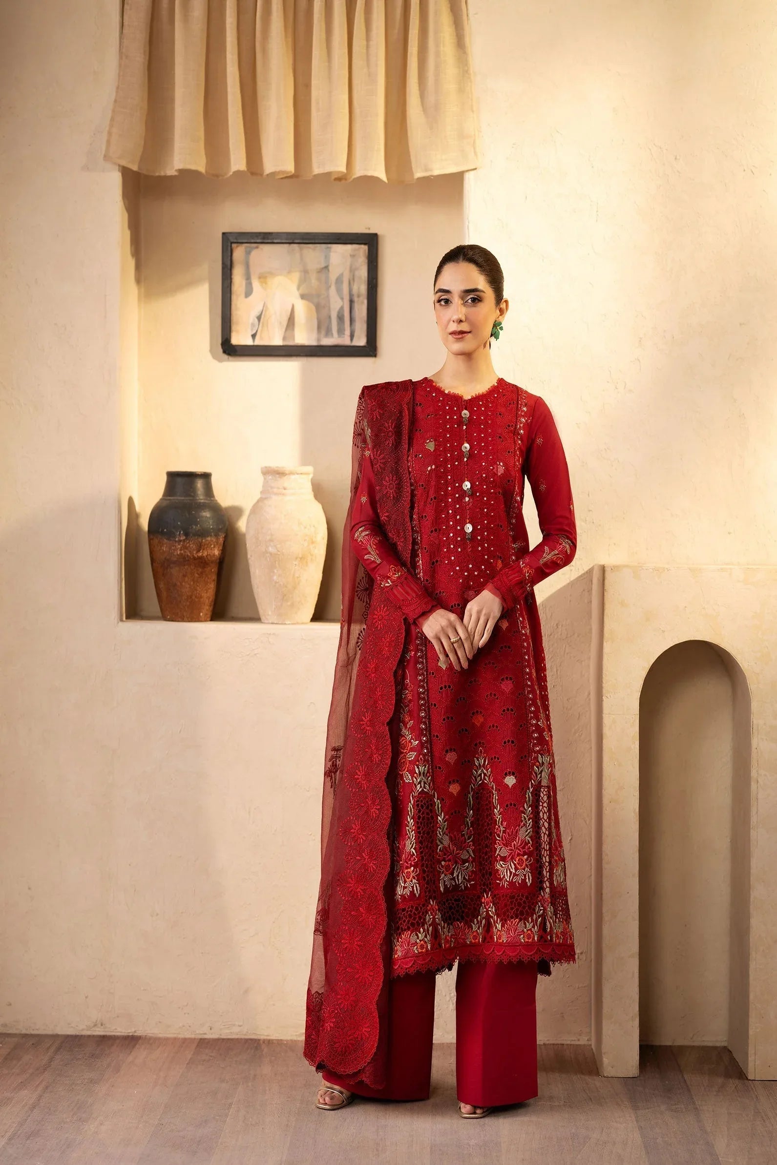 Maryam Hussain | Luxury Lawn 25 | Berry - Rang-e-Khaas