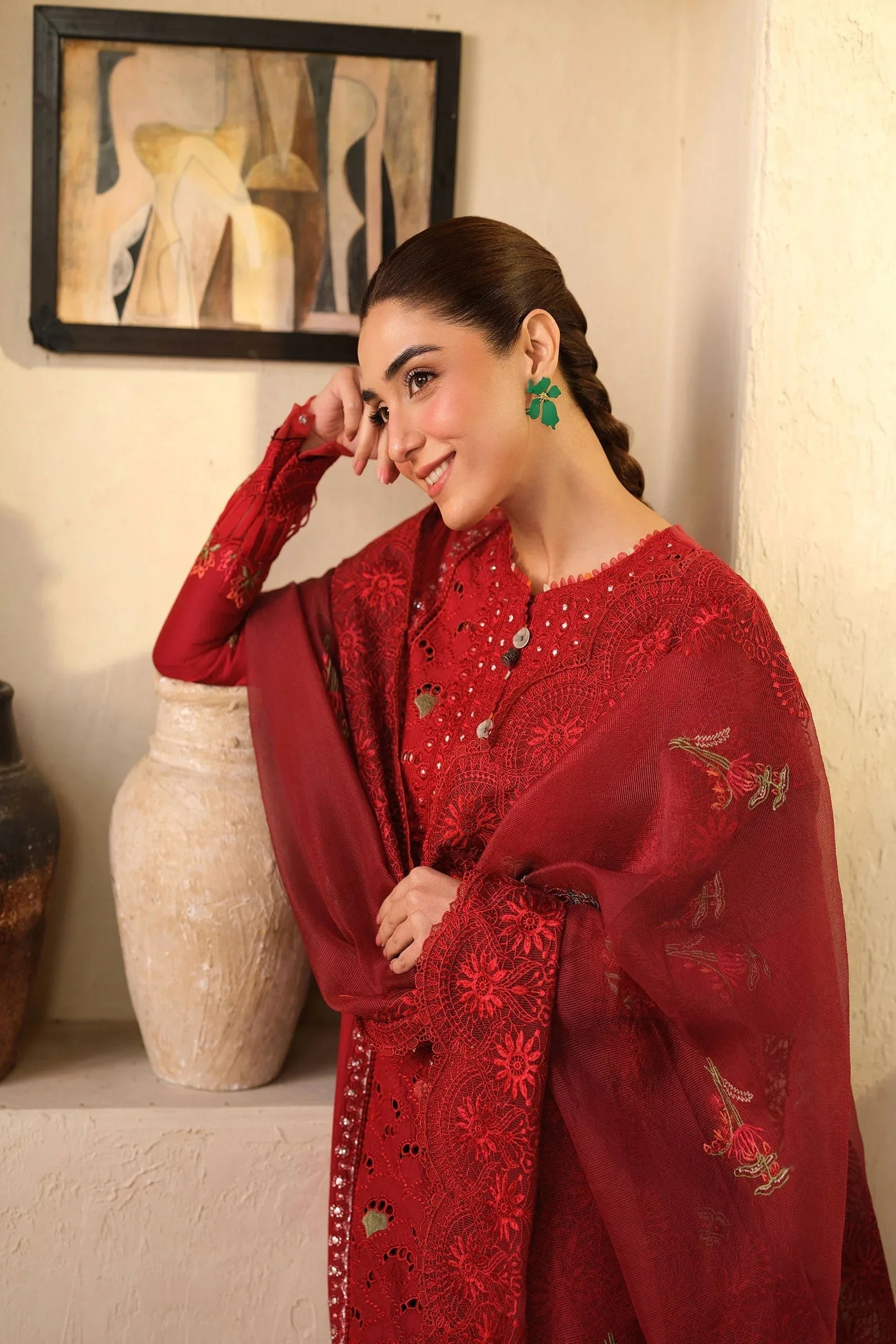 Maryam Hussain | Luxury Lawn 25 | Berry - Rang-e-Khaas