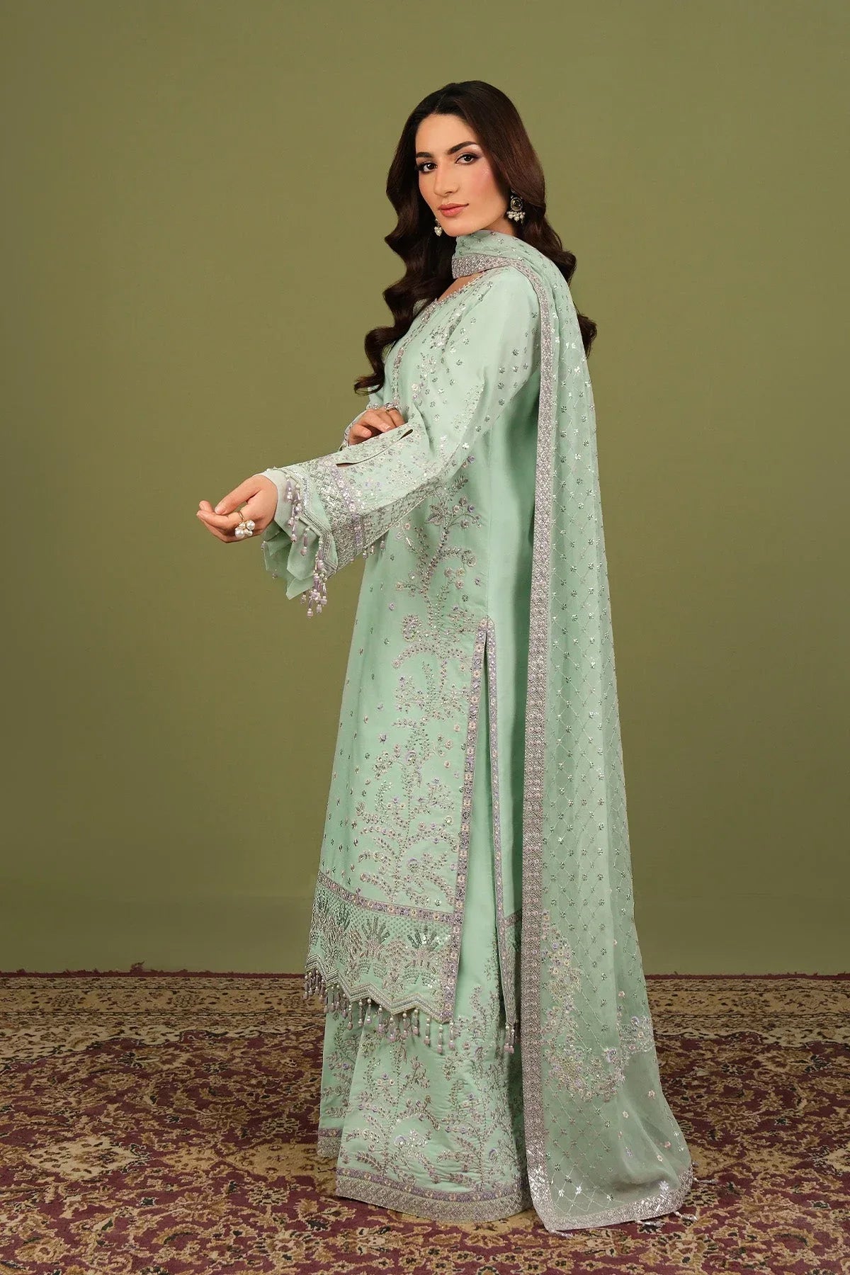 Alizeh | Luxe Raw Silk | AF-RS-15-Pearly - Rang-e-Khaas