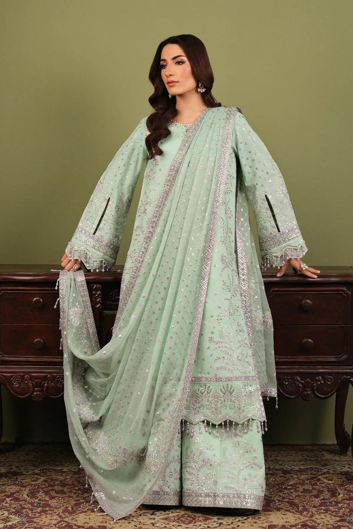 Alizeh | Luxe Raw Silk | AF-RS-15-Pearly - Rang-e-Khaas