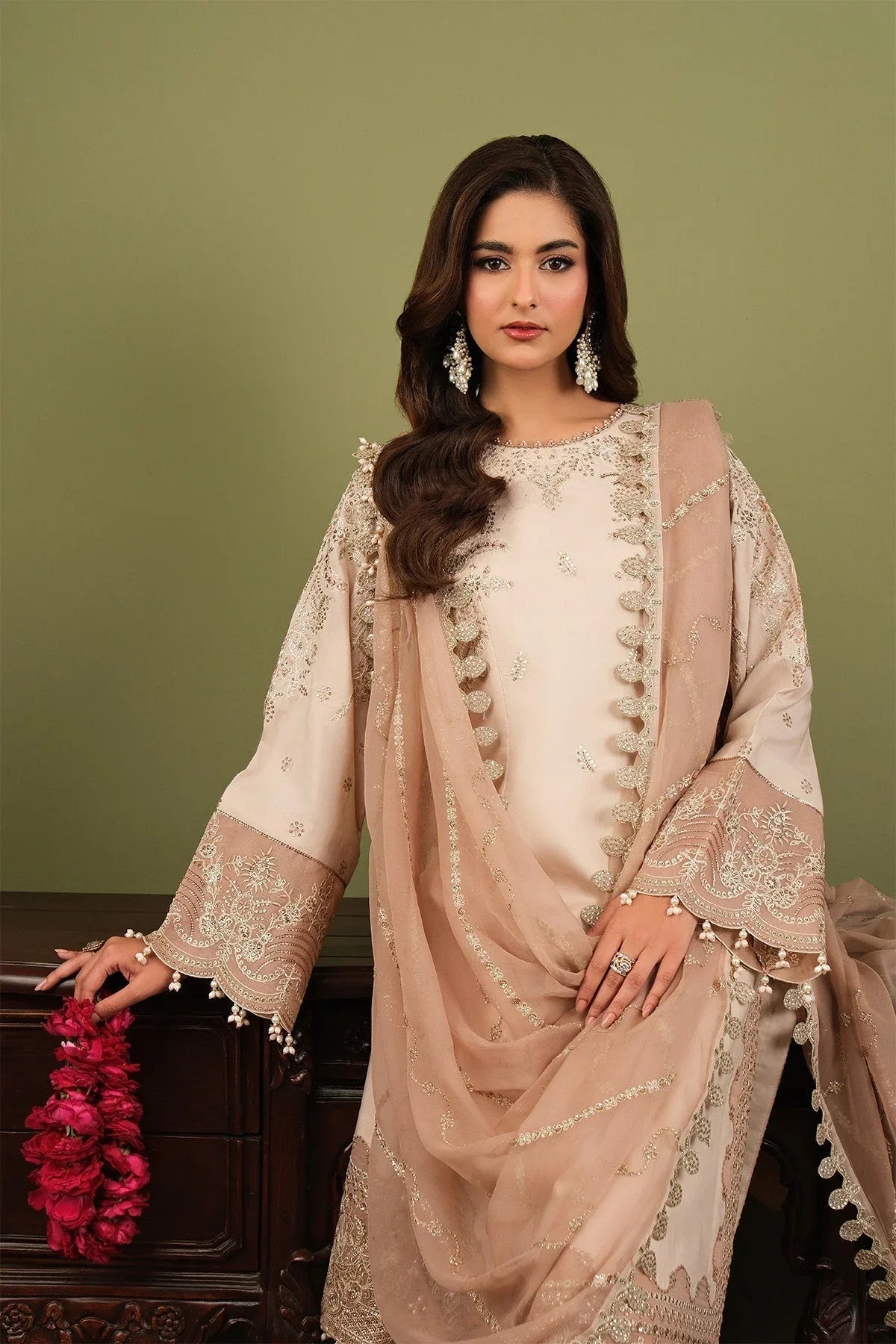 Alizeh | Luxe Raw Silk | AF-RS-10-Castor - Rang-e-Khaas