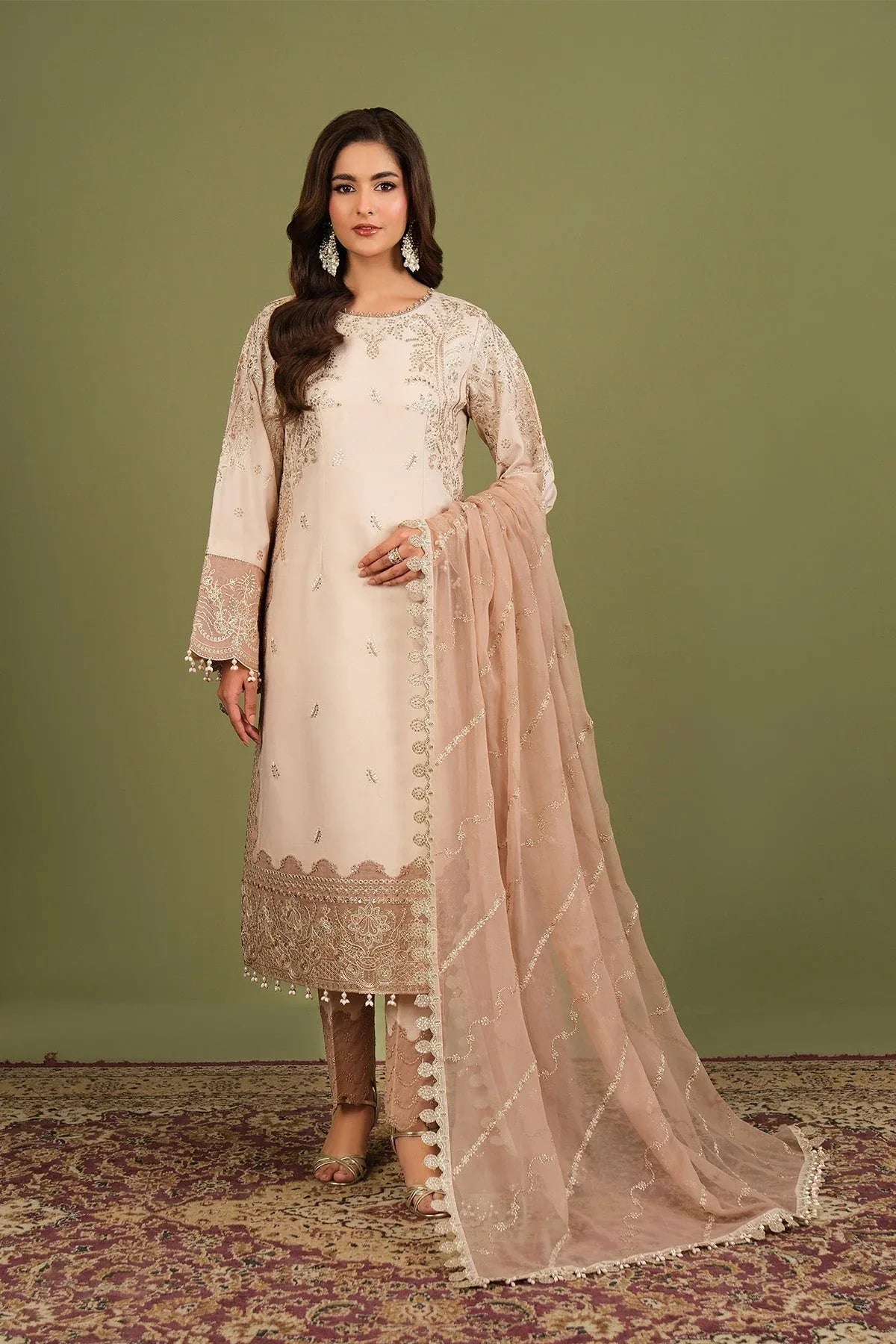 Alizeh | Luxe Raw Silk | AF-RS-10-Castor - Rang-e-Khaas