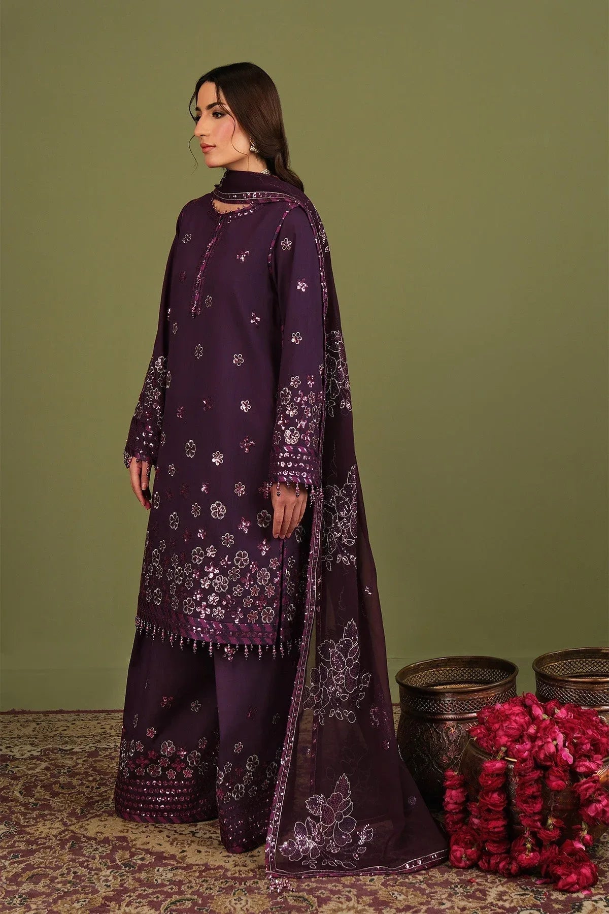 Alizeh | Luxe Raw Silk | AF-RS-09-Mulbery - Rang-e-Khaas