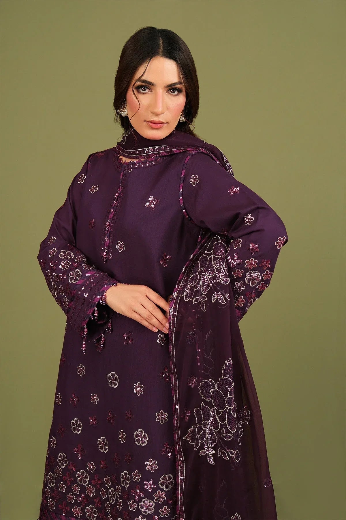 Alizeh | Luxe Raw Silk | AF-RS-09-Mulbery - Rang-e-Khaas