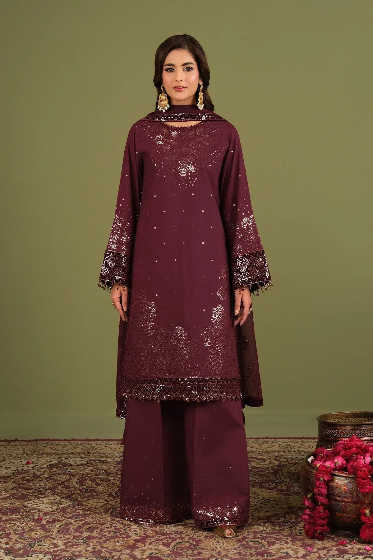 Alizeh | Luxe Raw Silk | AF-RS-16-Almas - Rang-e-Khaas
