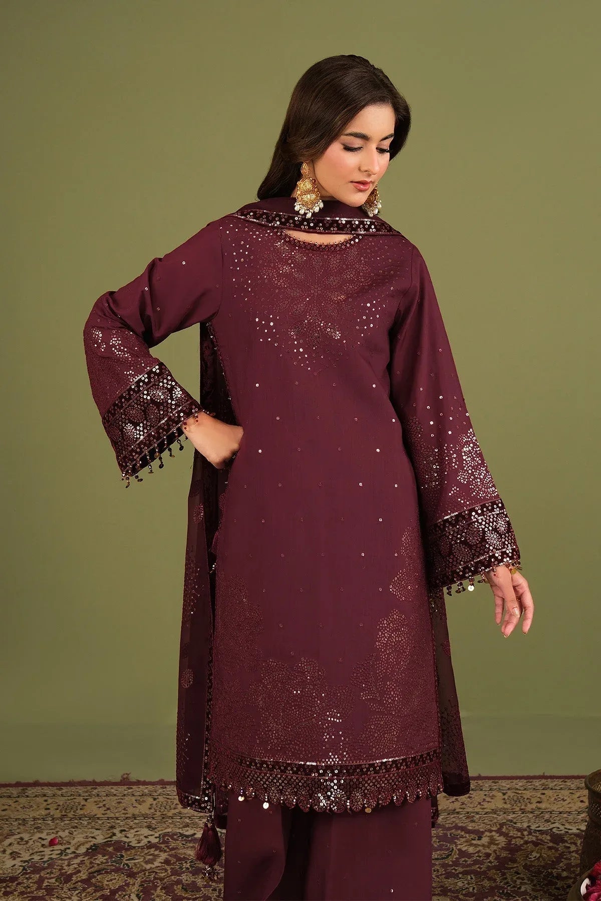 Alizeh | Luxe Raw Silk | AF-RS-16-Almas - Rang-e-Khaas