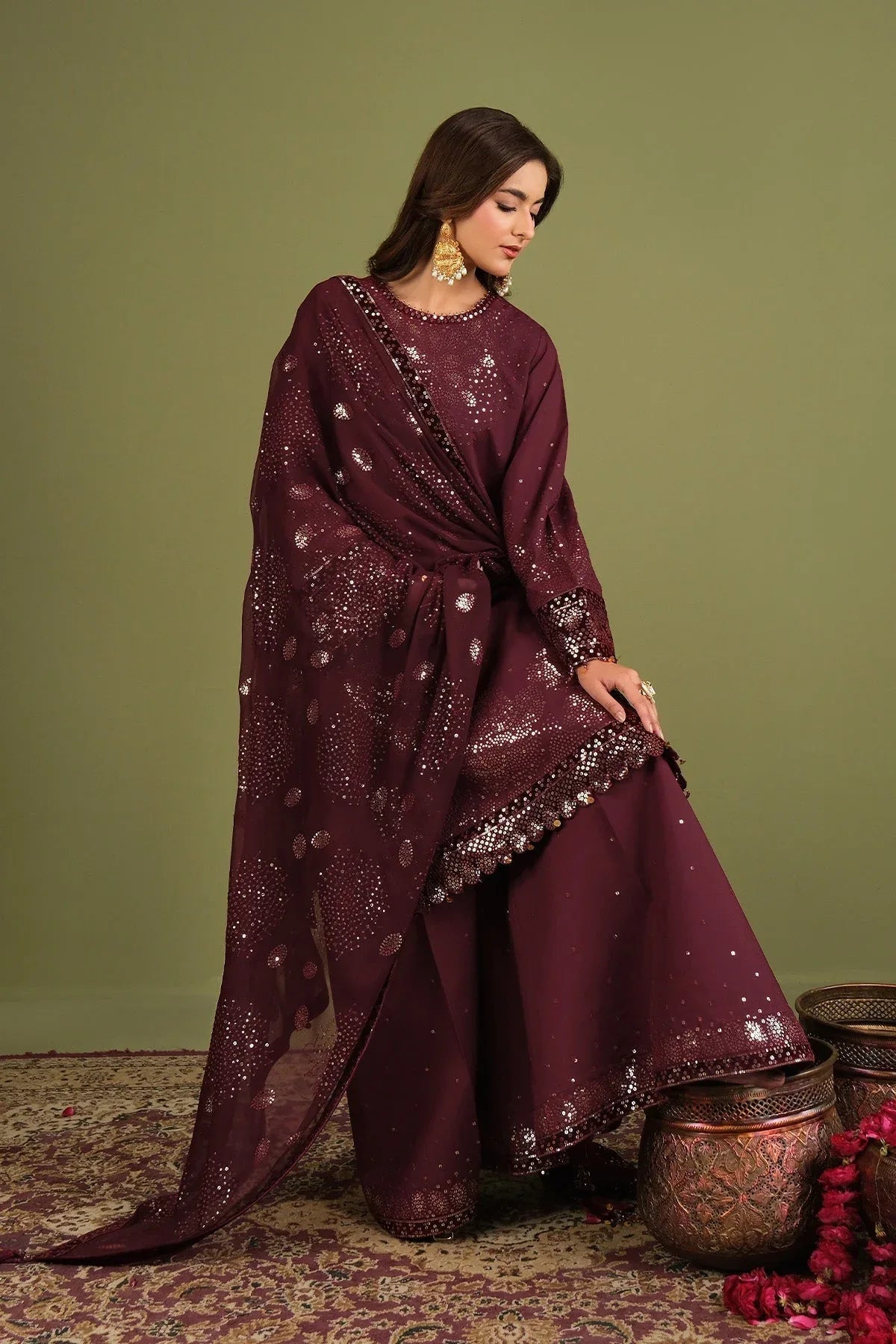 Alizeh | Luxe Raw Silk | AF-RS-16-Almas - Rang-e-Khaas