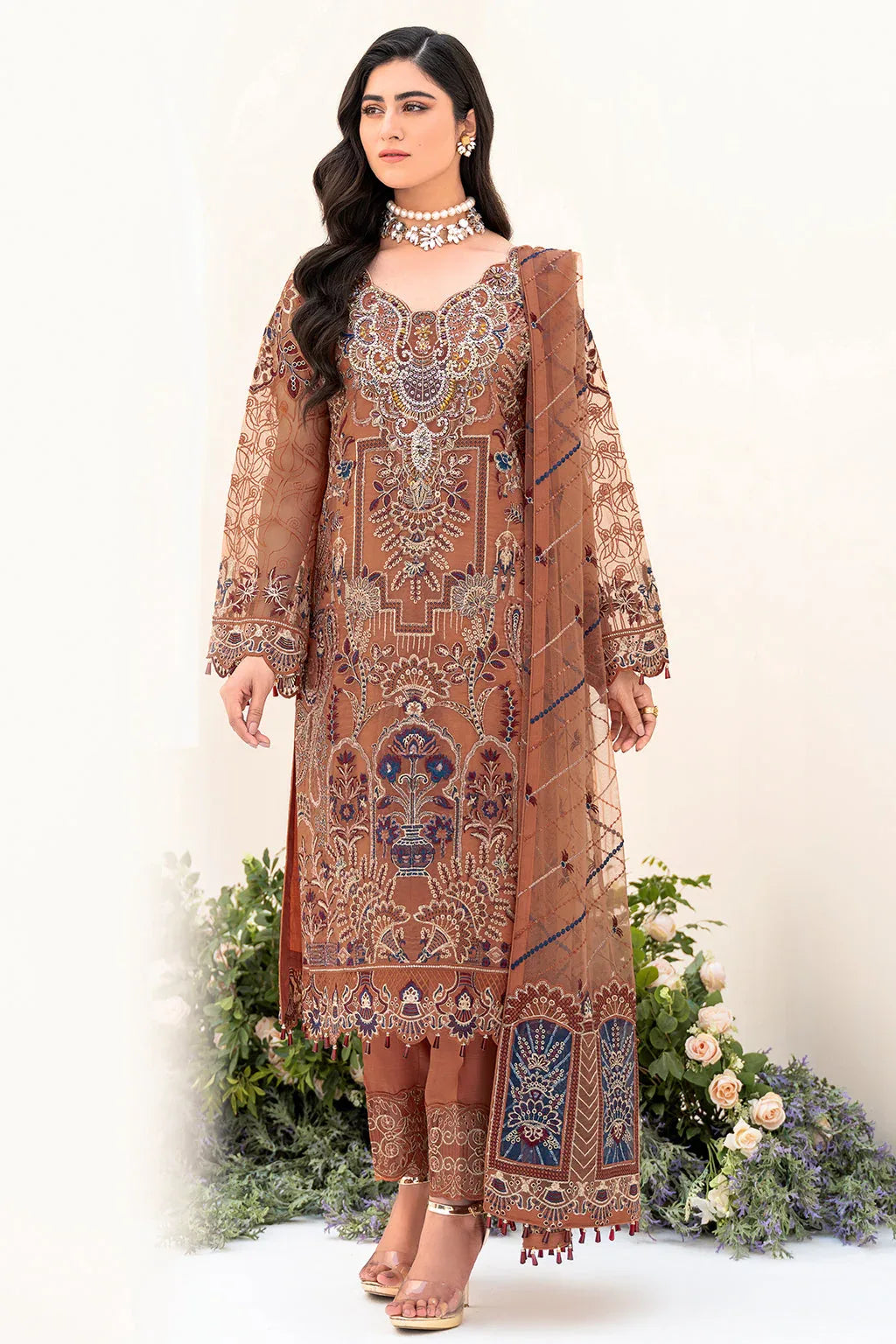 Ramsha | Minhal Organza Collection | M-808 - Rang-e-Khaas