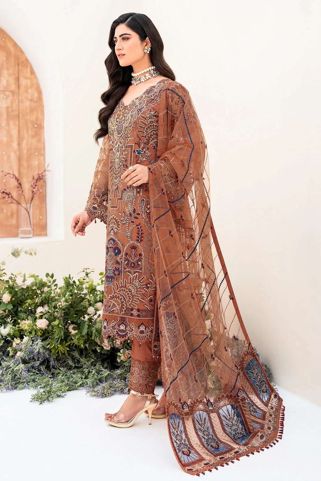 Ramsha | Minhal Organza Collection | M-808 - Rang-e-Khaas